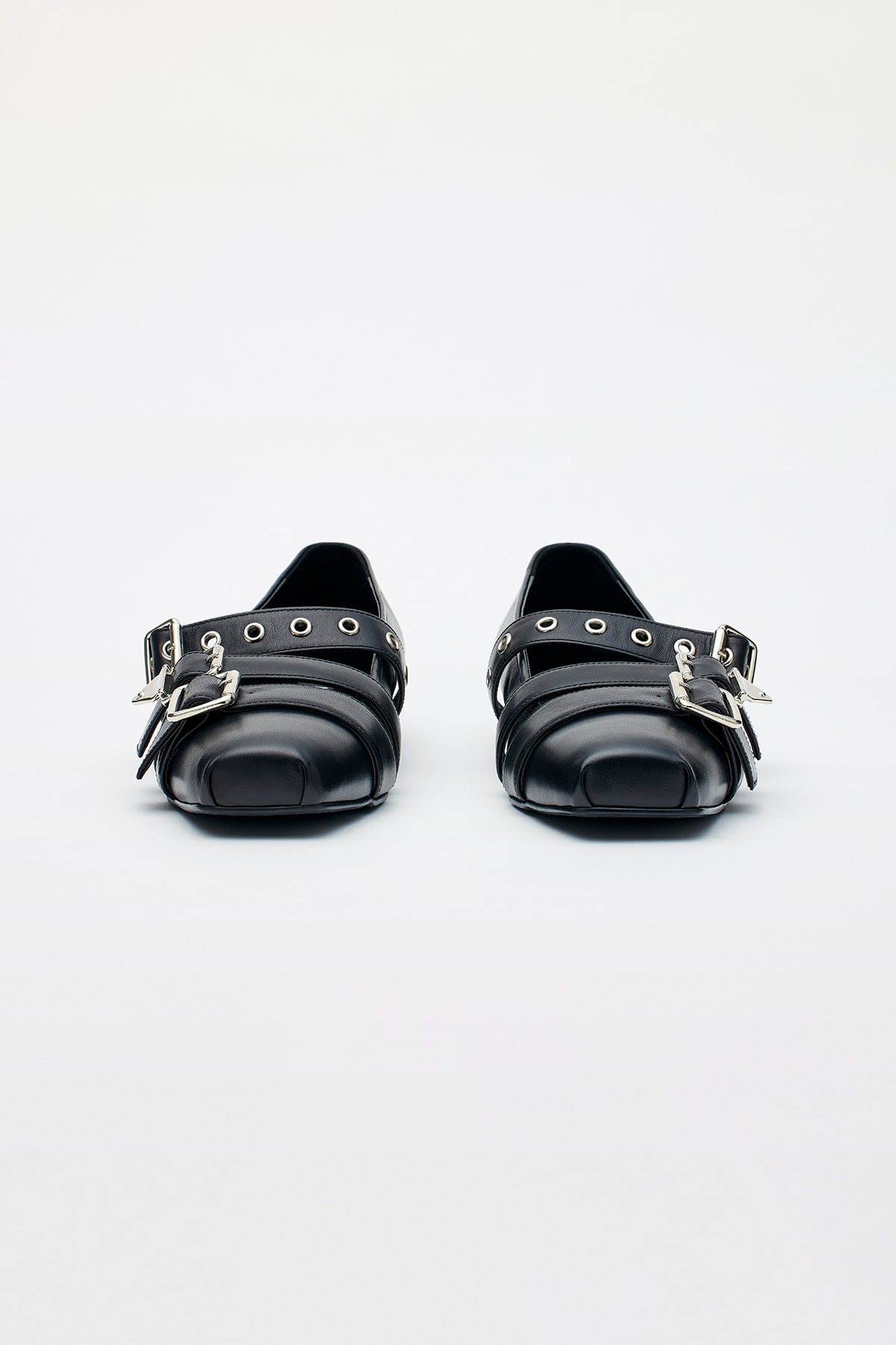 Matinkim Bold Strap Ballet Shoes IN Black