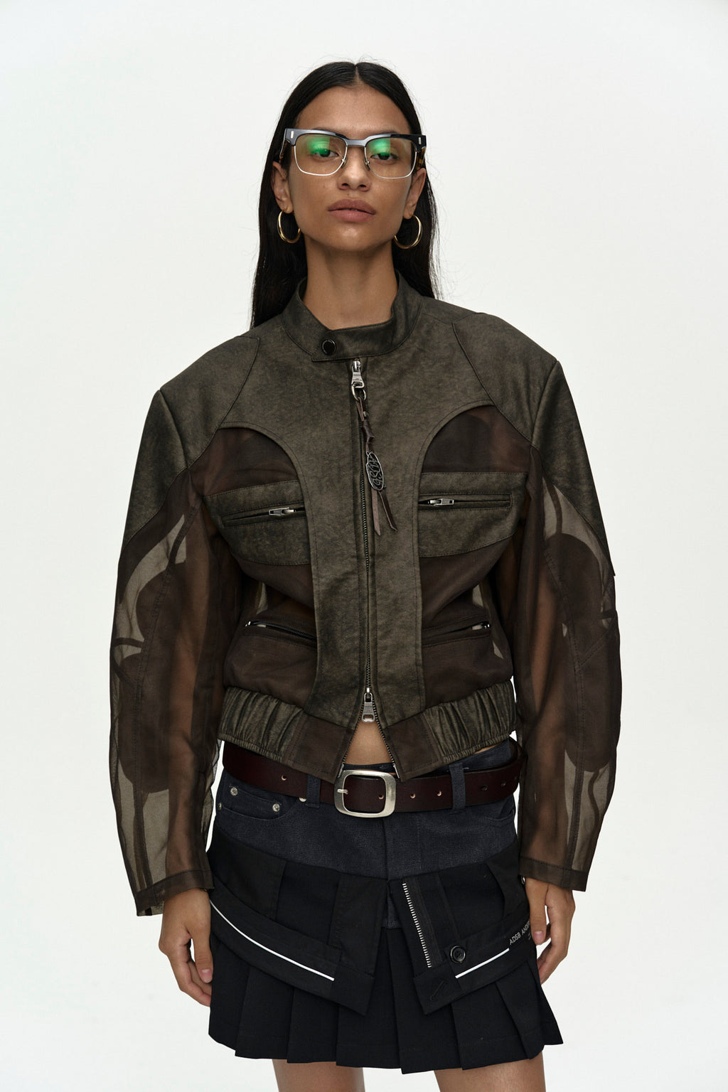 Andersson Bell Kelly Faux-Leather & Sheer Rider Jacket