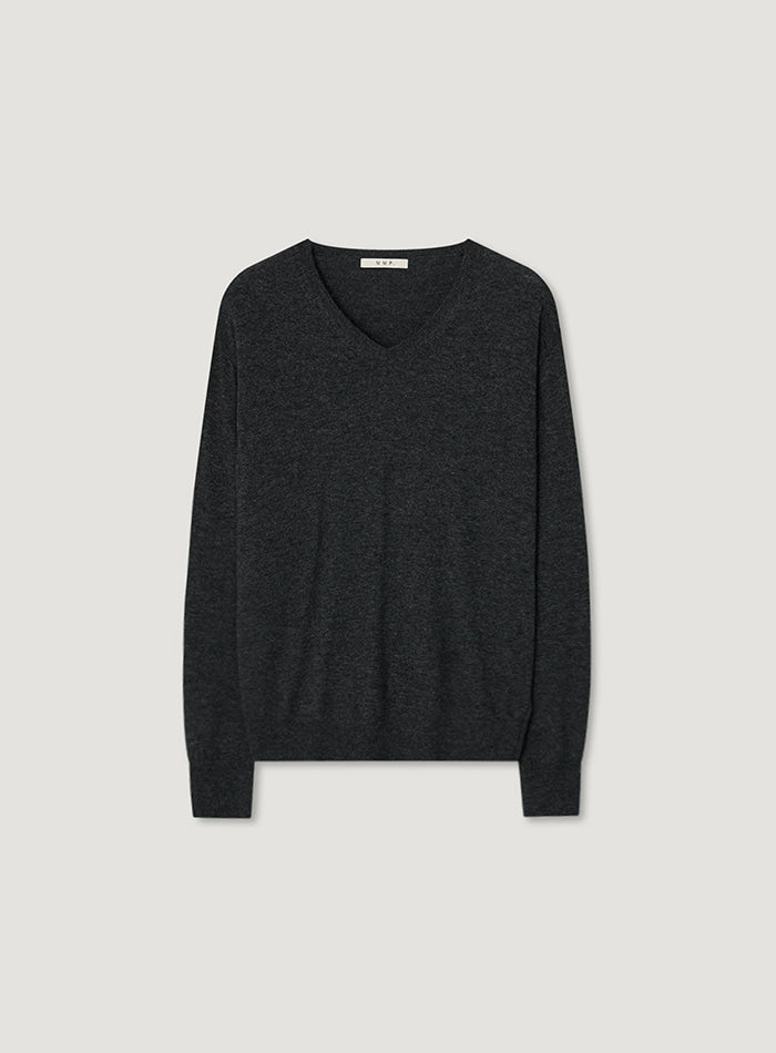 Mango Maniplease Bant V Knit Charcoal