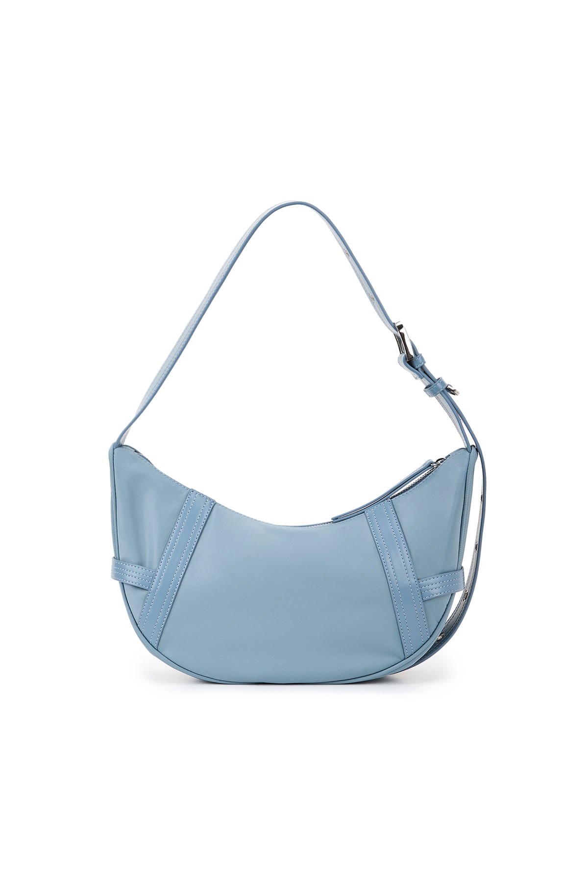 [matinkim] FABRIC ARC HOBO BAG IN SMOKE BLUE