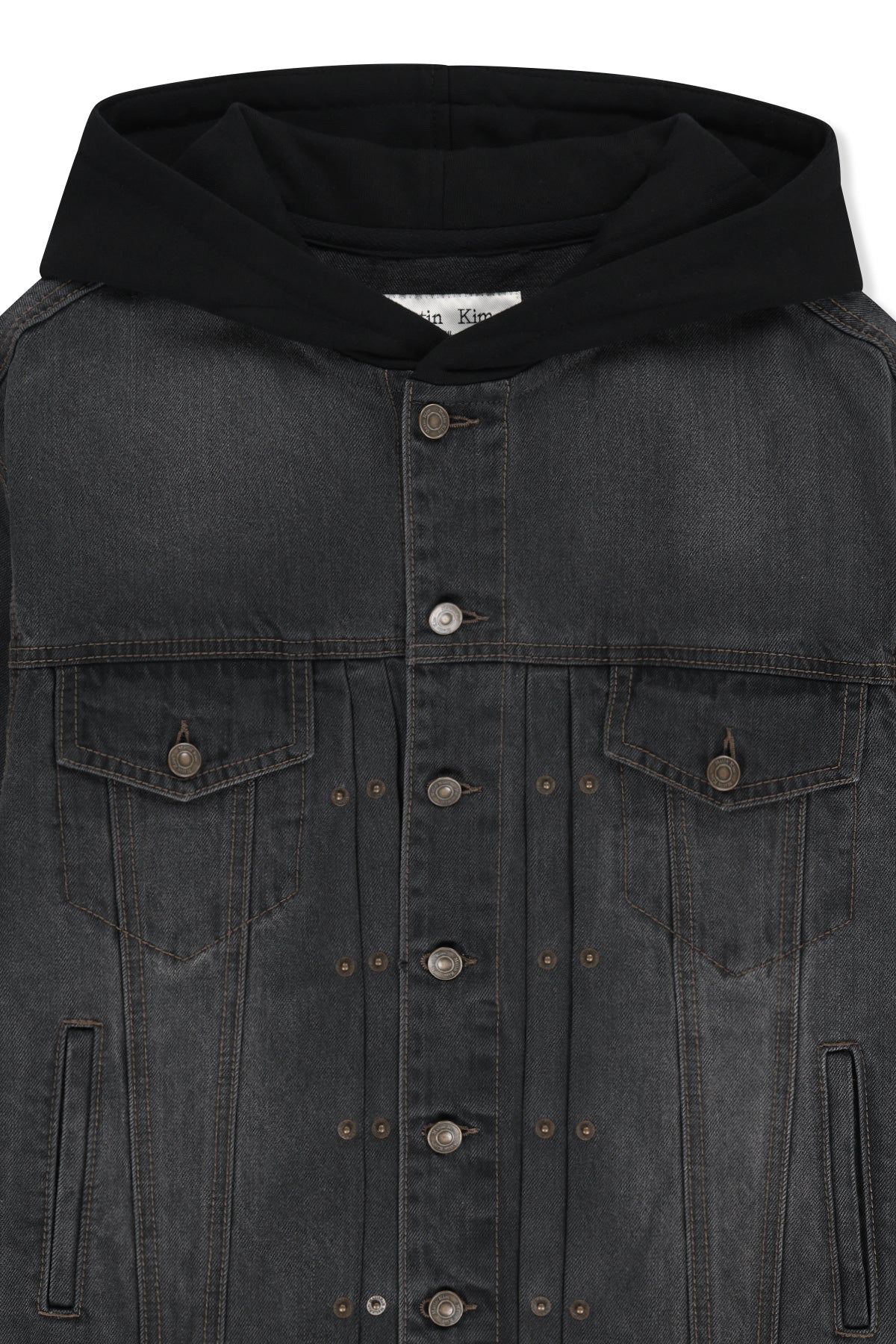 Matinkim Western Panel Hooded Denim Jumper IN Black