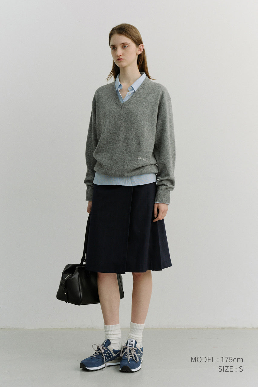 Dunst Unisex Soft V-Neck Sweater Melange Grey