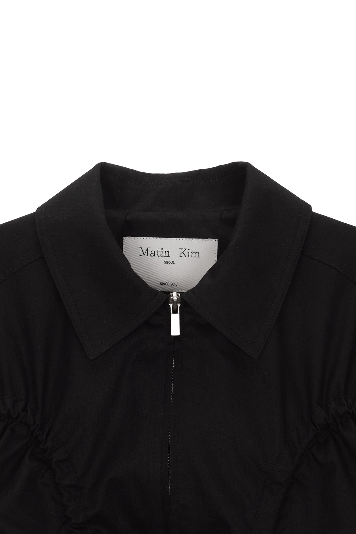 Matinkim Curvy String Crop Blouson IN Black