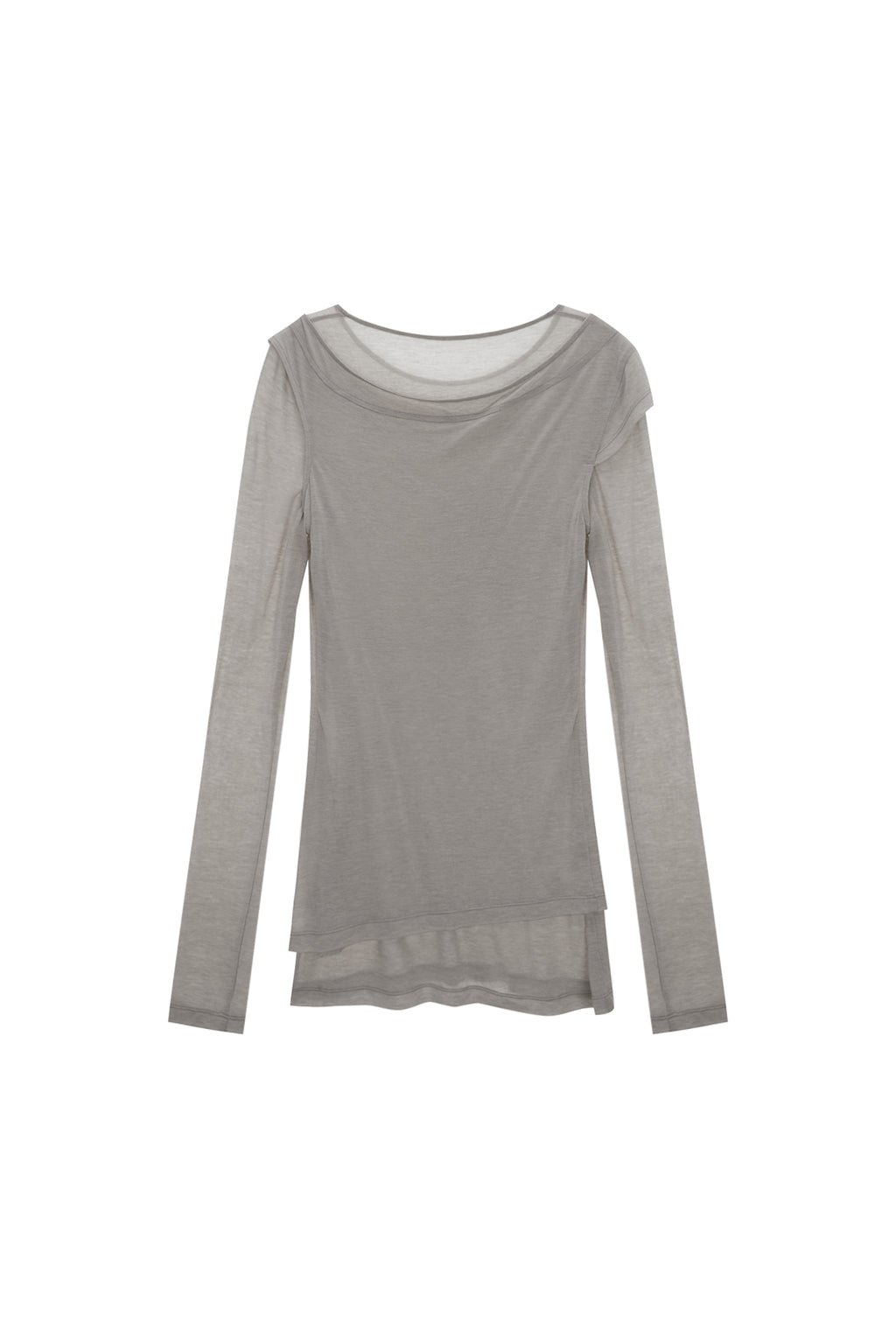 [matinkim] SLIT POINT SLEEVELESS LAYERED TOP IN BEIGE