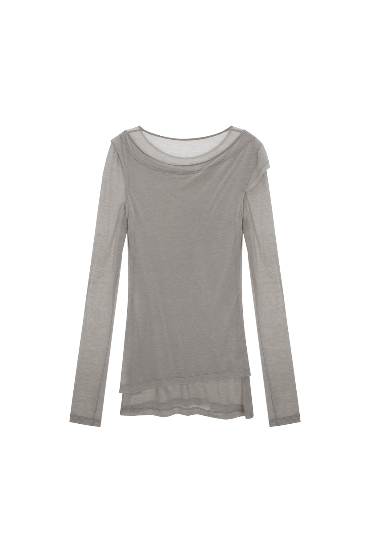 [matinkim] SLIT POINT SLEEVELESS LAYERED TOP IN BEIGE