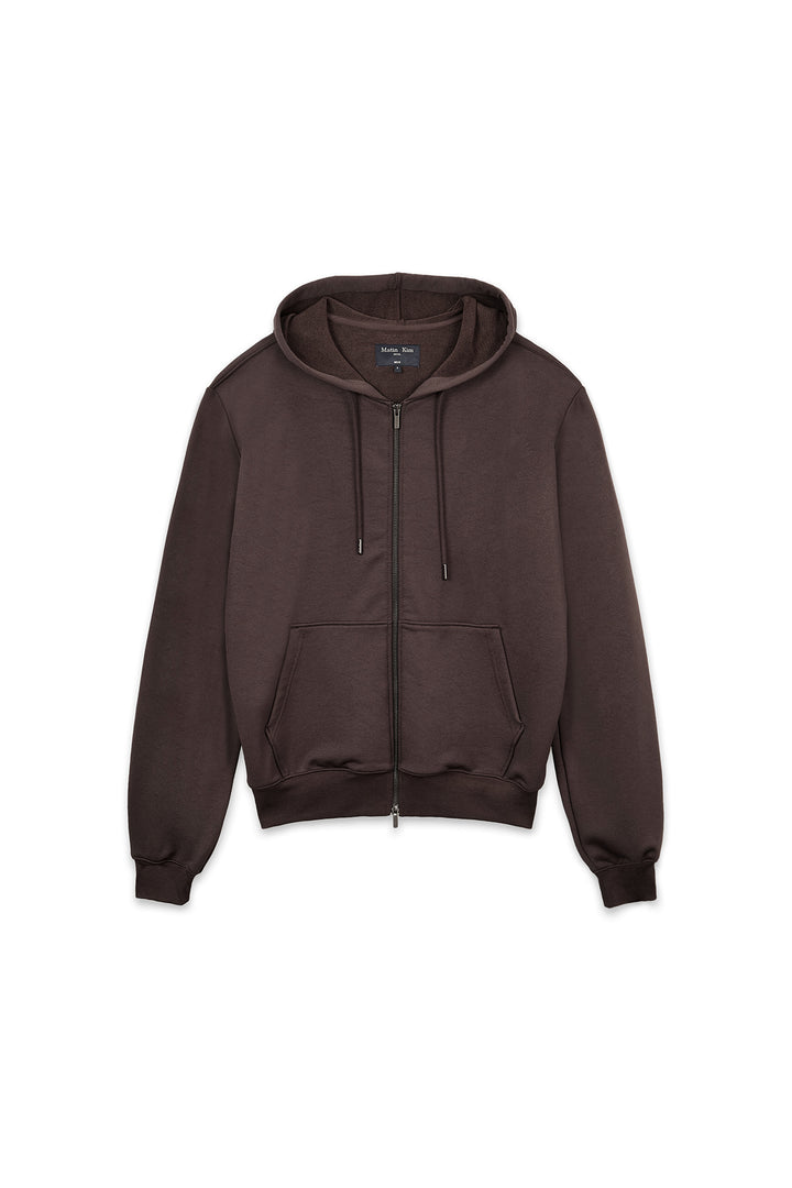 Matinkim Back Logo Glitter Hoody Zip UP For Men IN Brown