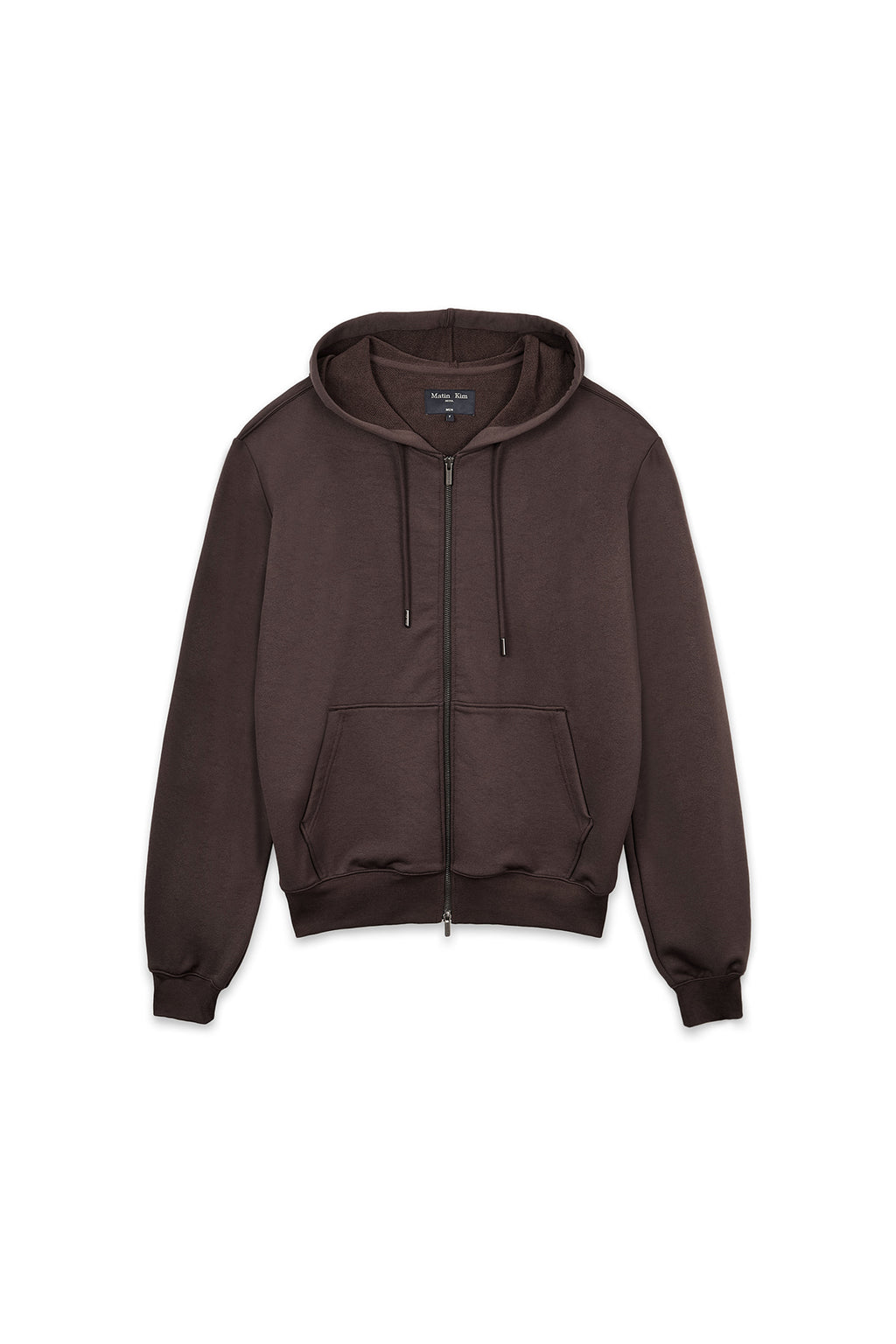 Matinkim Back Logo Glitter Hoody Zip UP For Men IN Brown