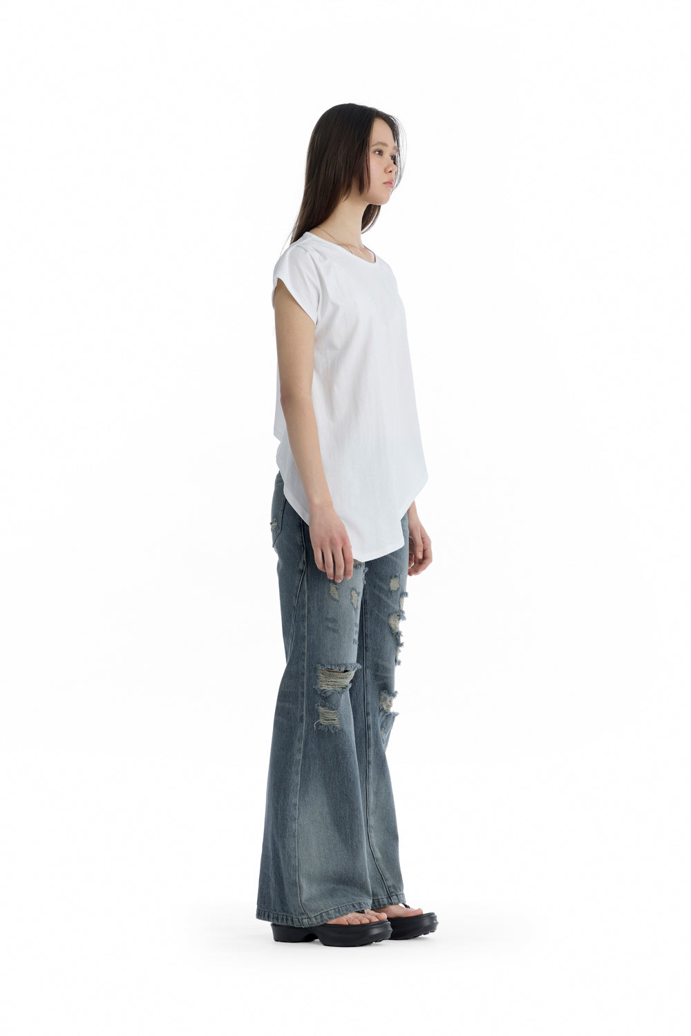 Treemingbird Jersey Draped Dolman T-Shirt White