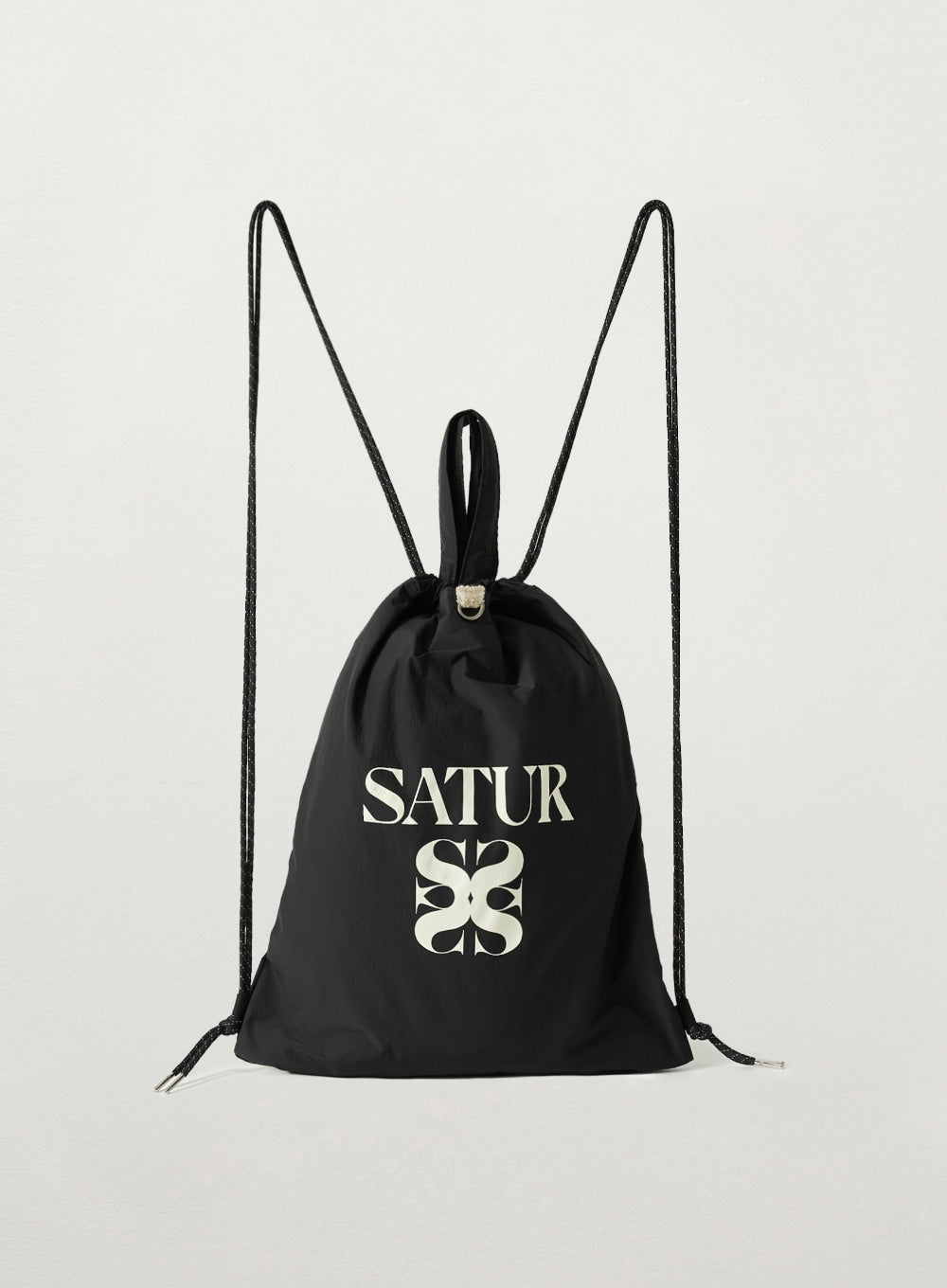 [satur] Solid Draw String Bag - Black