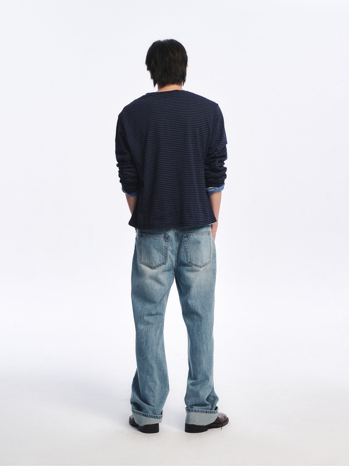 Low Classic Striped Regular-Fit Tee Navy