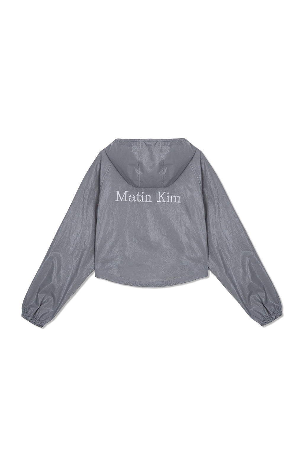 Matinkim Matin Crop Hoody Coating Jumper IN Dark Grey