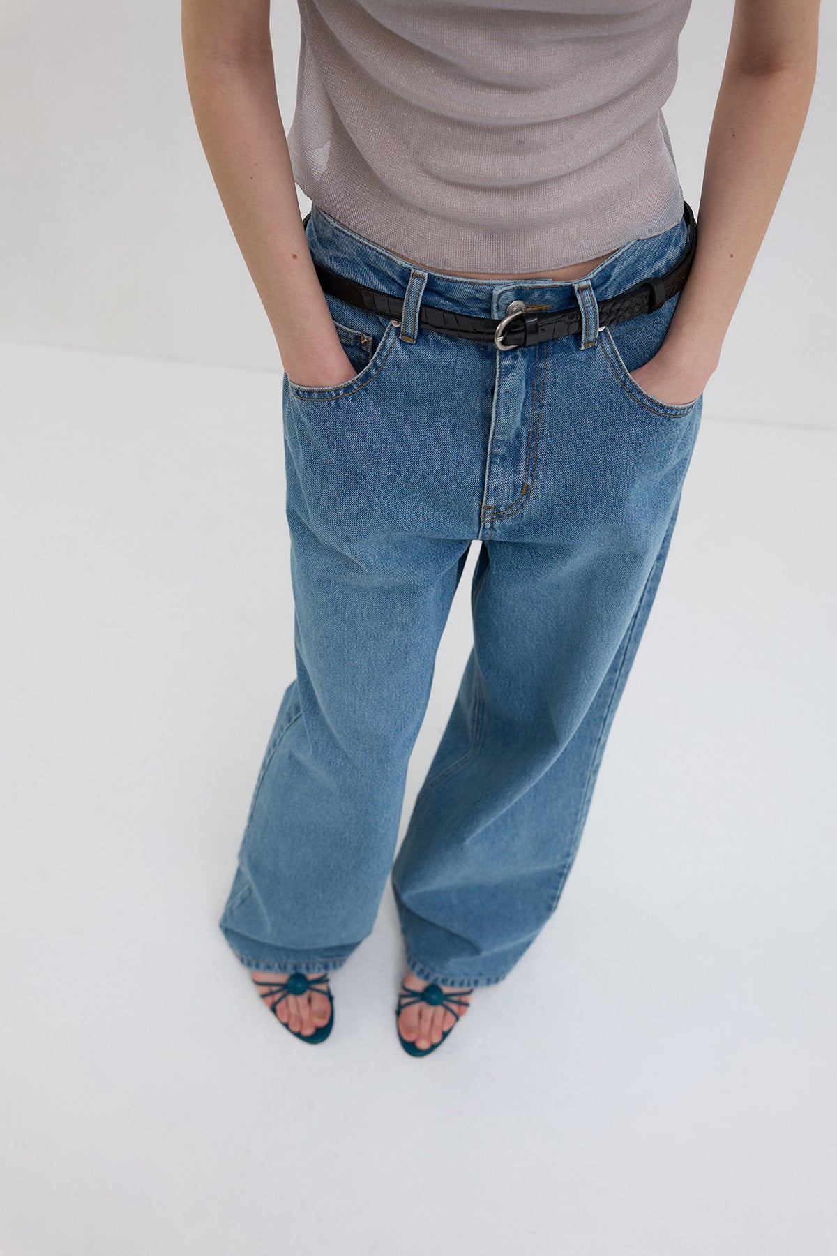Overdueflair Oversized Denim Pants Blue