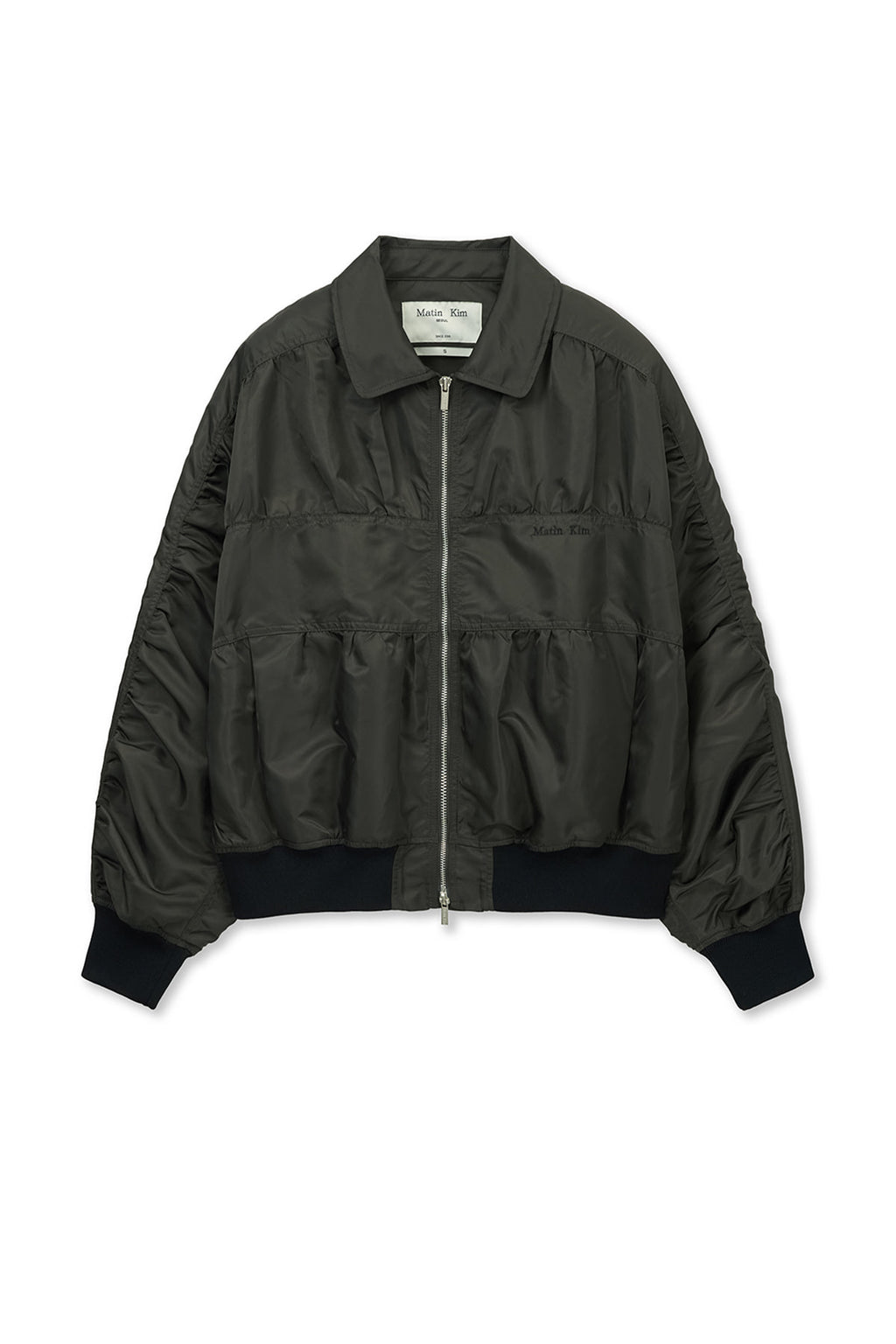 Matinkim Small Logo Shirring Jumper IN Khaki