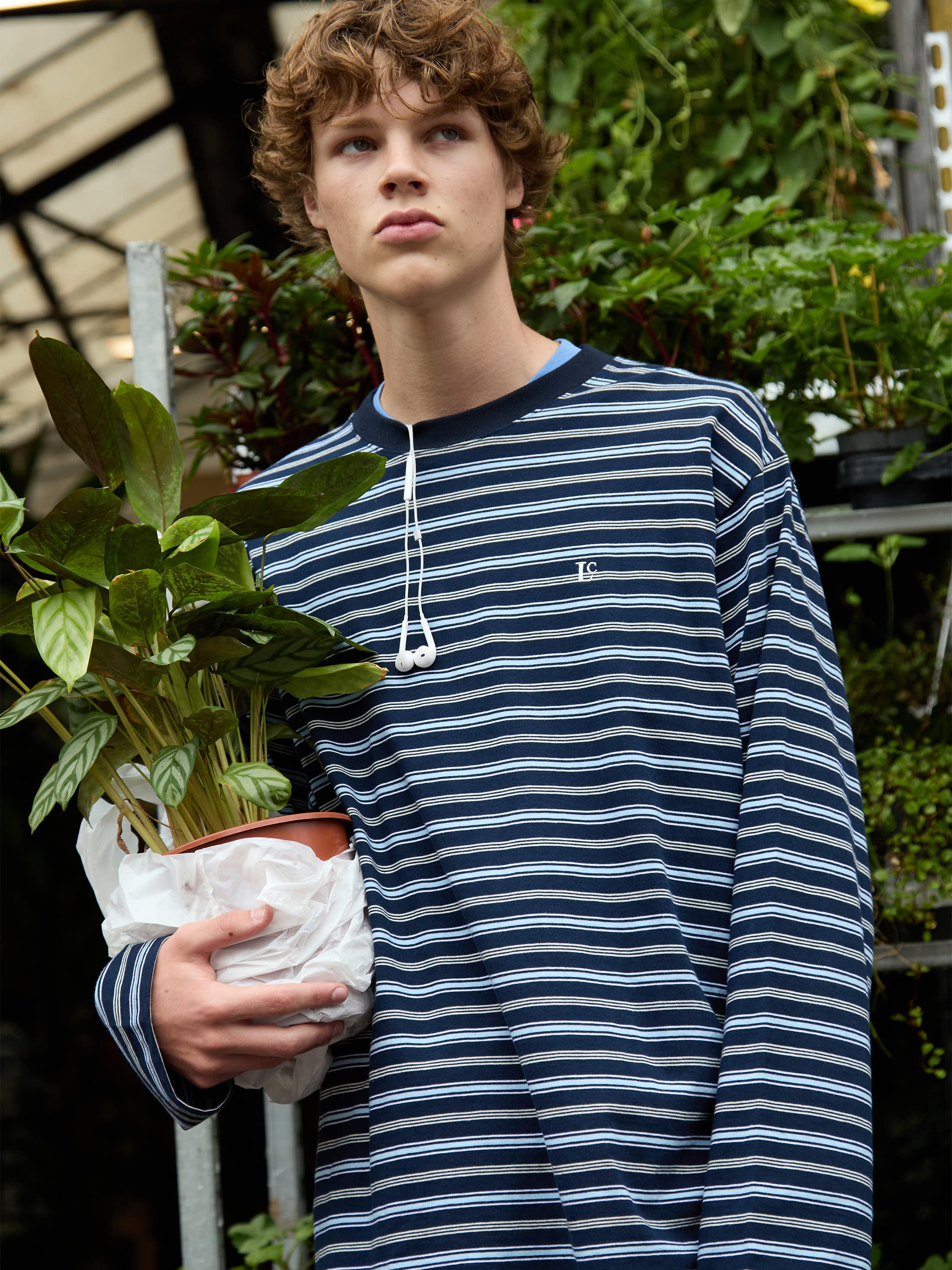 Low Classic Long Sleeve Striped T-Shirt Navy