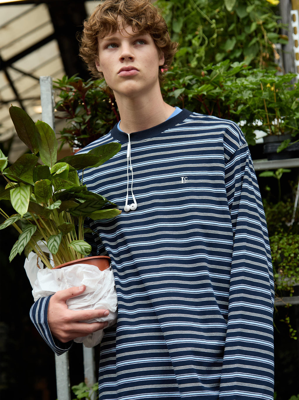 Low Classic Long Sleeve Striped T-Shirt Navy