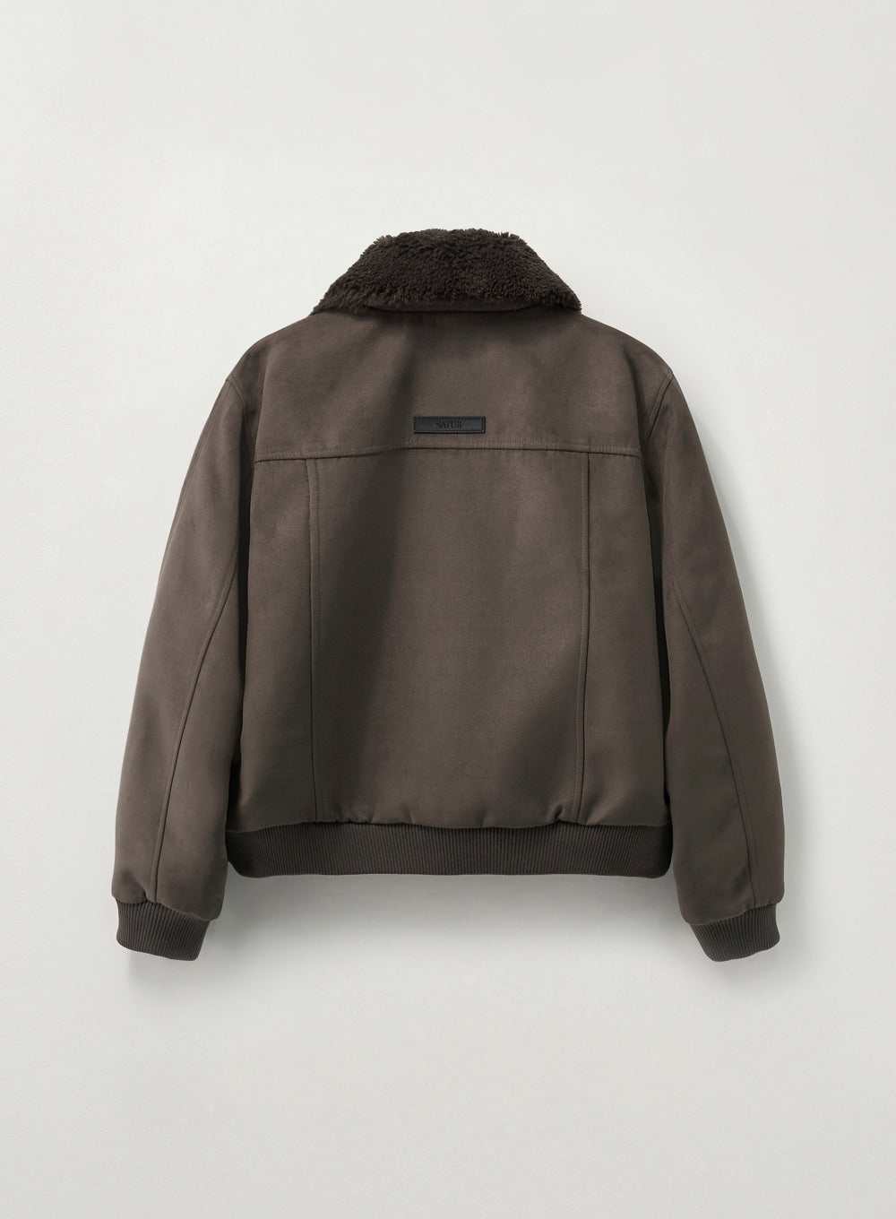 [satur] (W) Synthetic Suede Blouson Jumper - Dark Brown