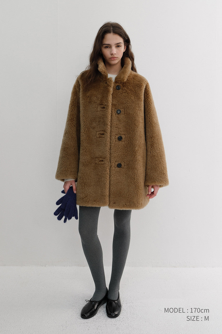 Dunst Fluffy Fur Jacket Camel