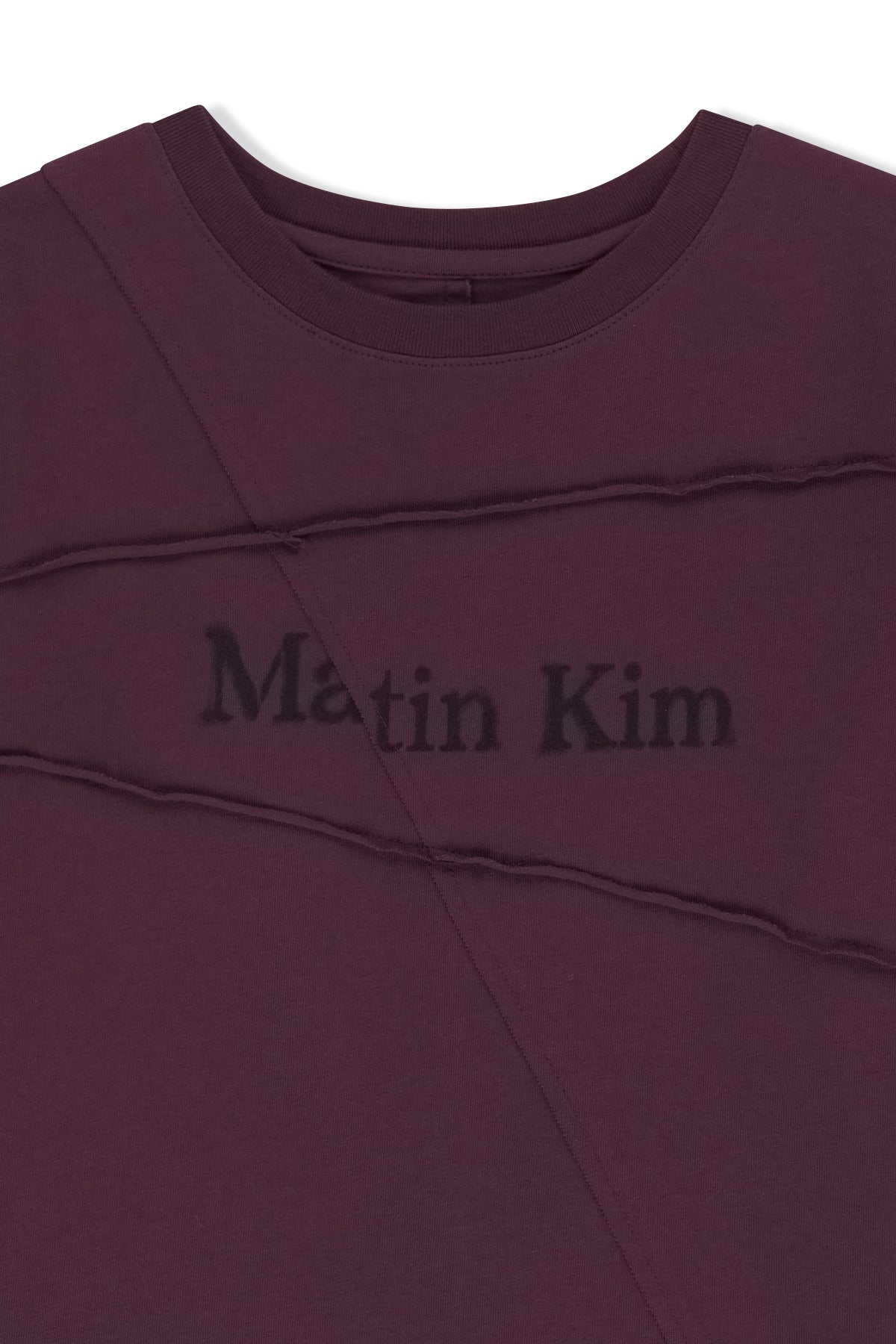 Matinkim Diagonal Cut Logo Crop Top IN Purple