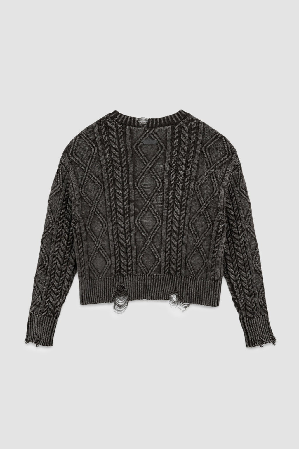 [matinkim] Washed Cable Pullover IN Dark Brown