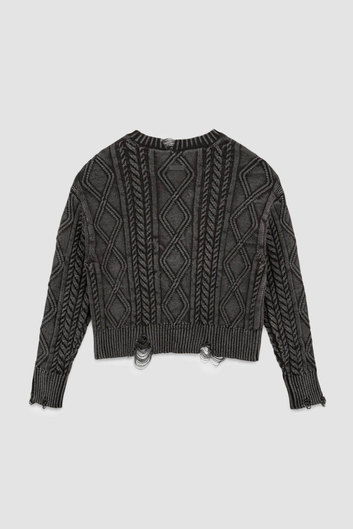 [matinkim] Washed Cable Pullover IN Dark Brown