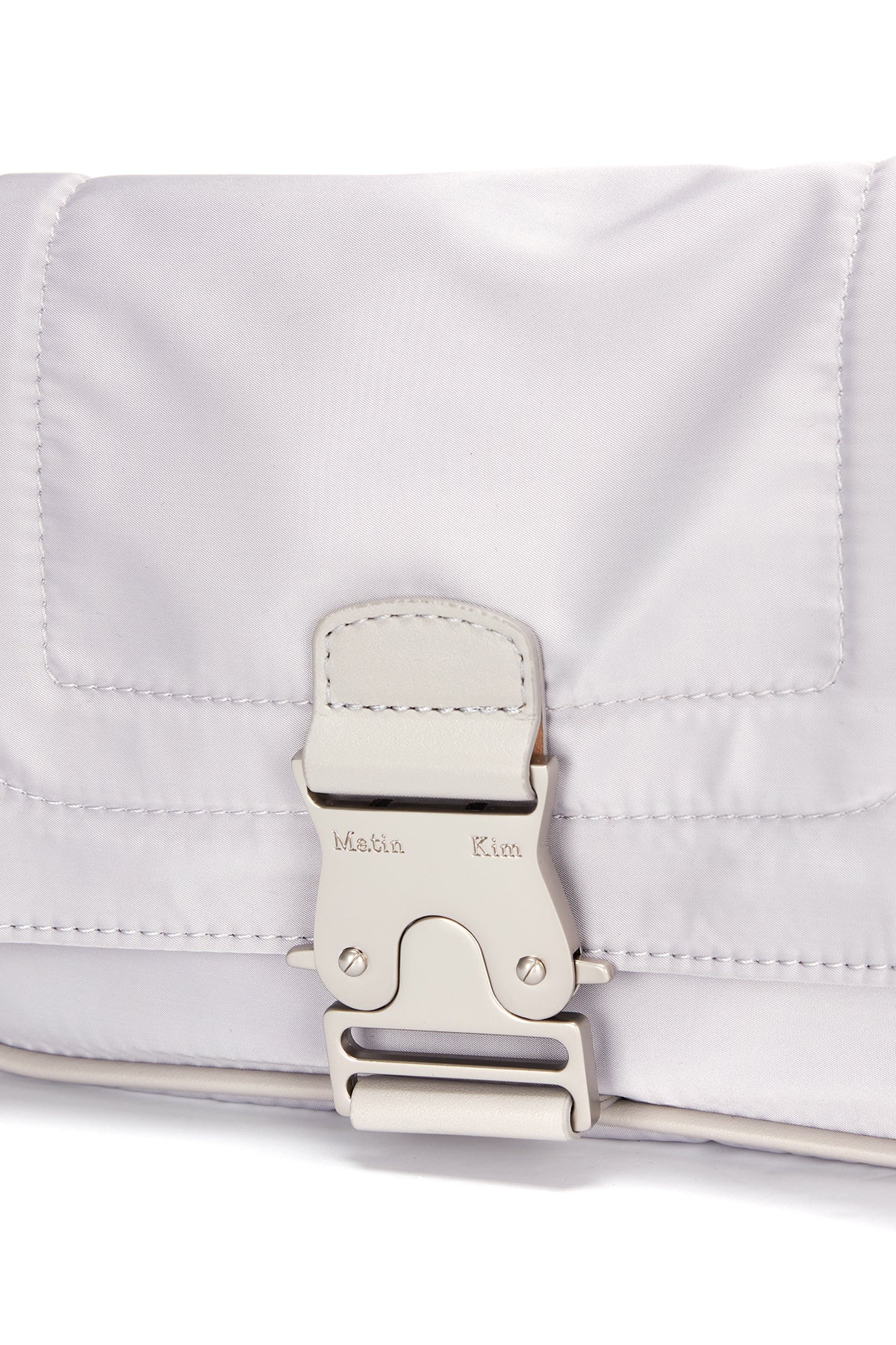 [matinkim] MINI BUCKLE BAG IN LIGHT GREY