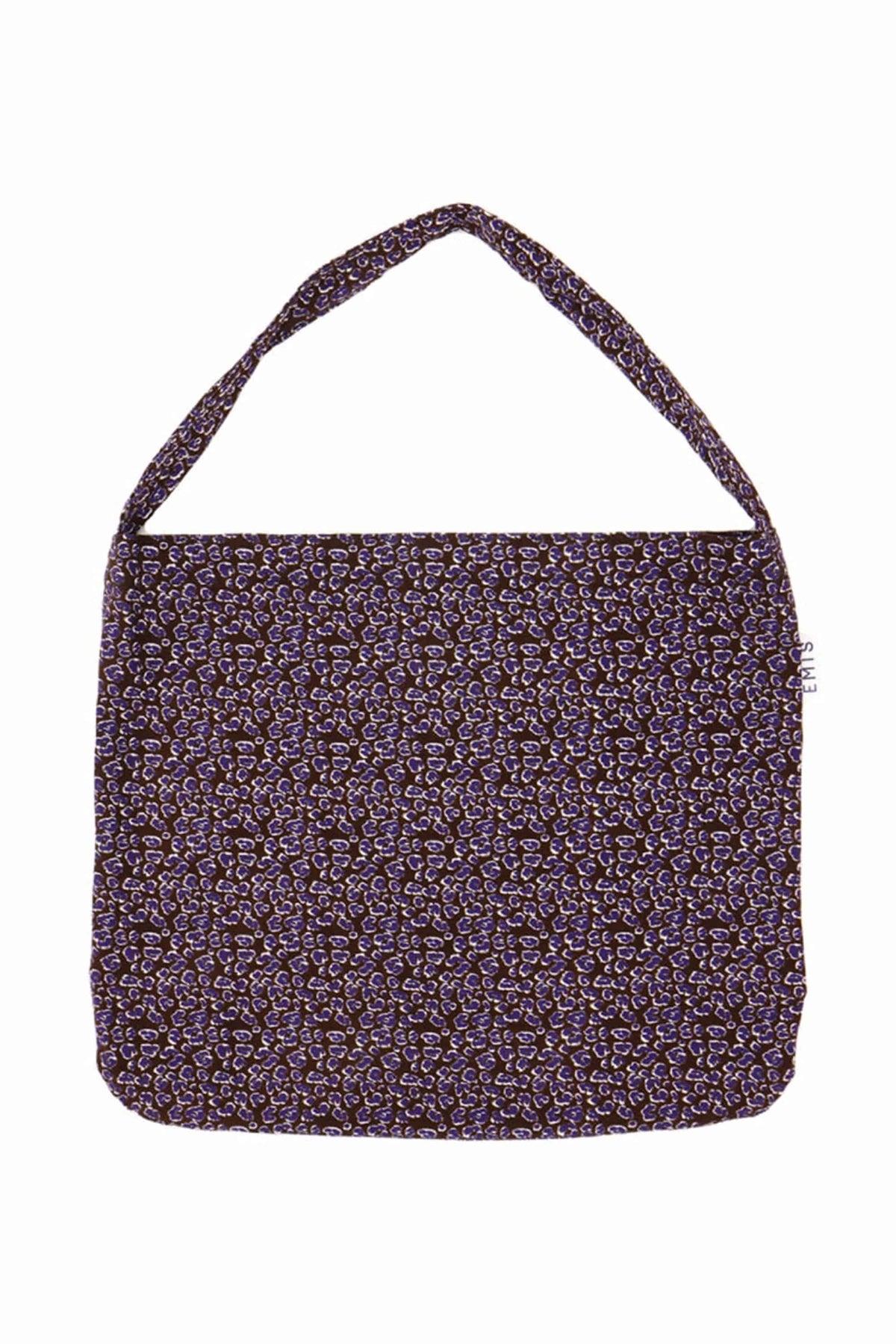 EMIS Leopard Corduroy Eco Bag-Reddish Brown/Purple