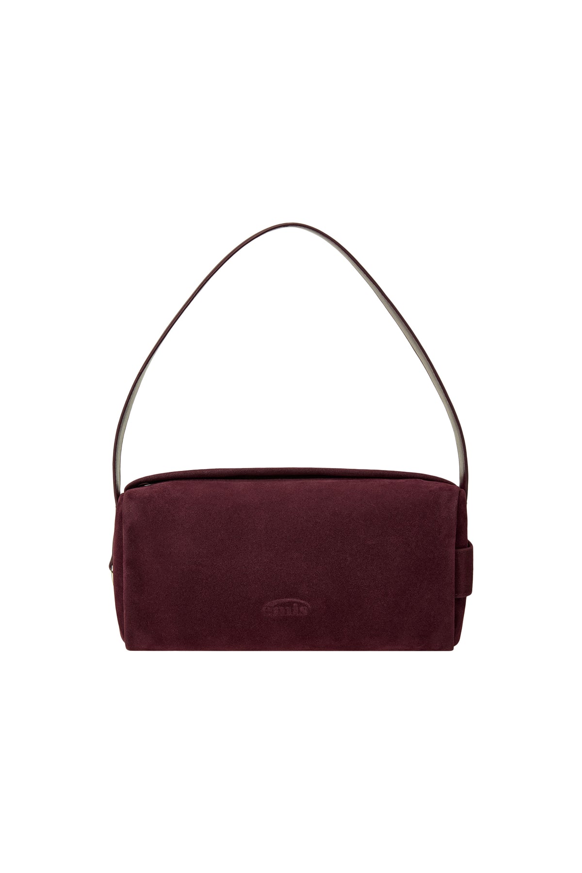 Emis Suede Block Tote Bag-Burgundy