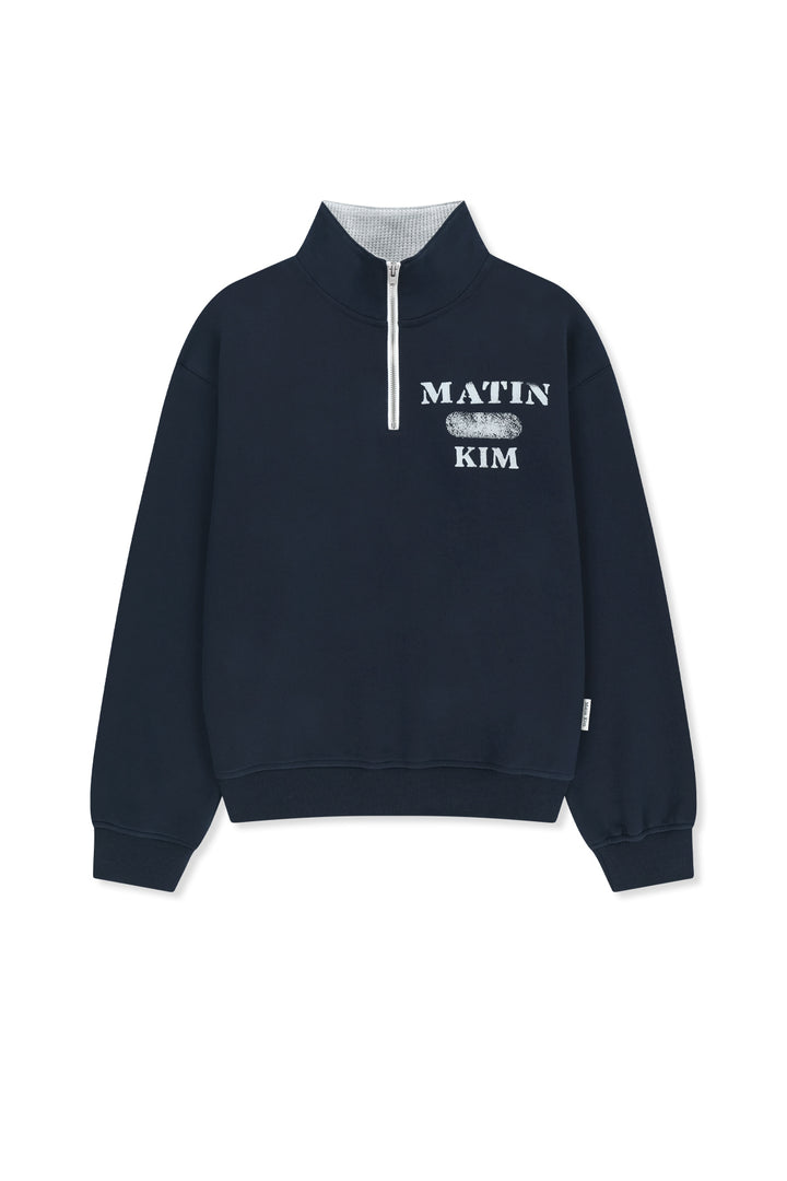 Matinkim Matin Logo Quarter Zip UP IN Navy