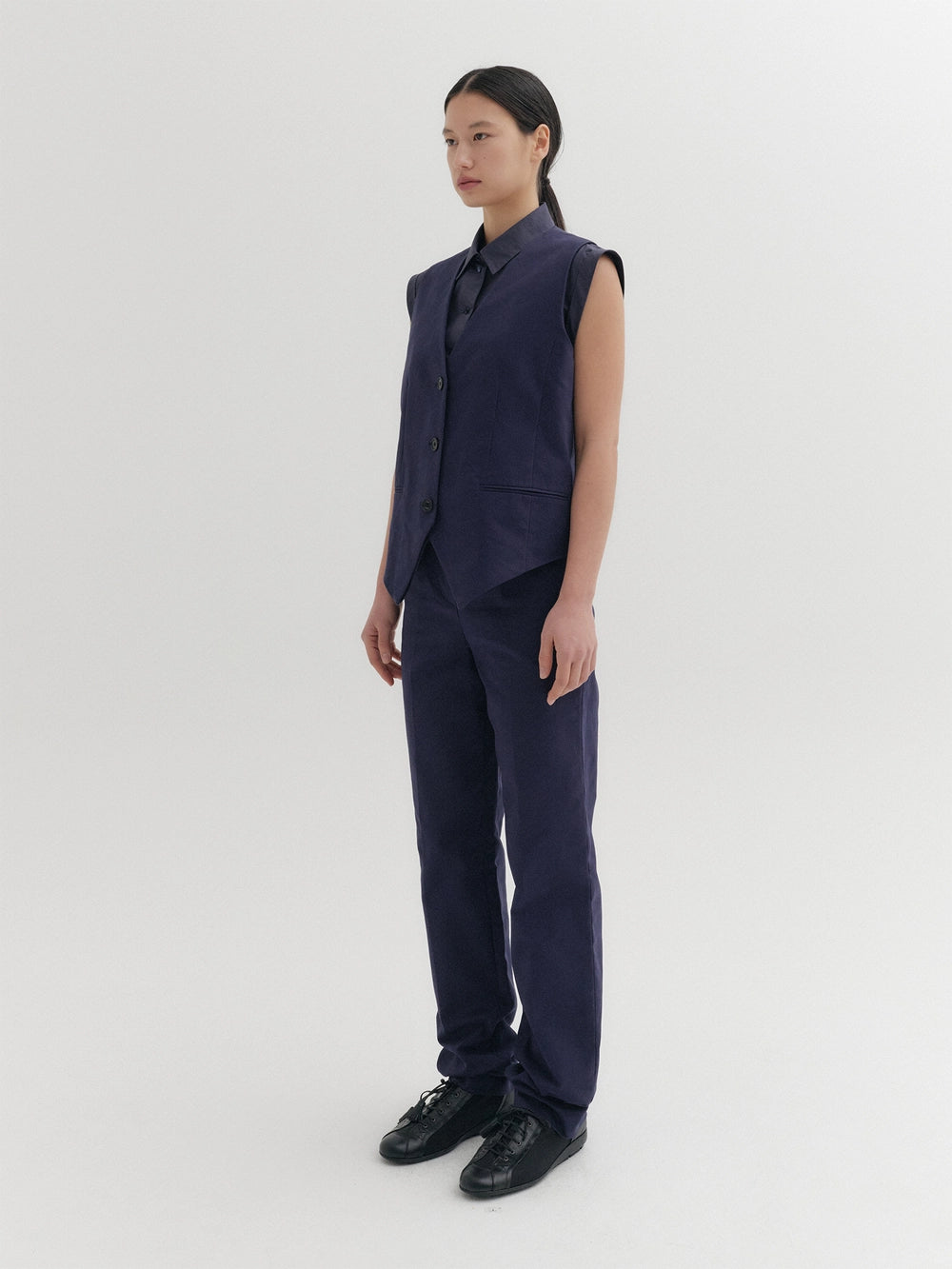 EENK Shirt Layered Vest - Navy