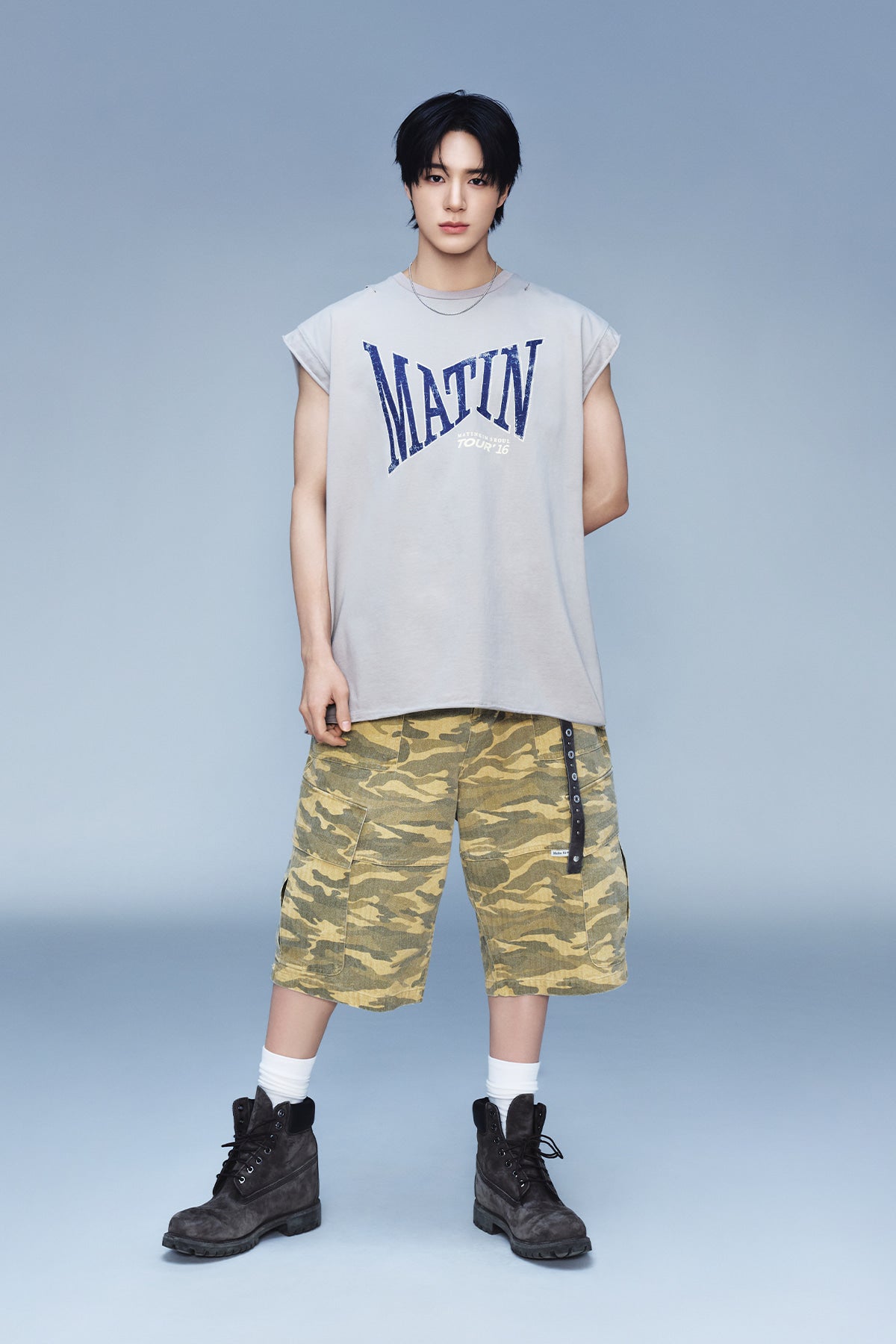 Matinkim Camouflage Cargo Bermuda Pants For Men IN Camel