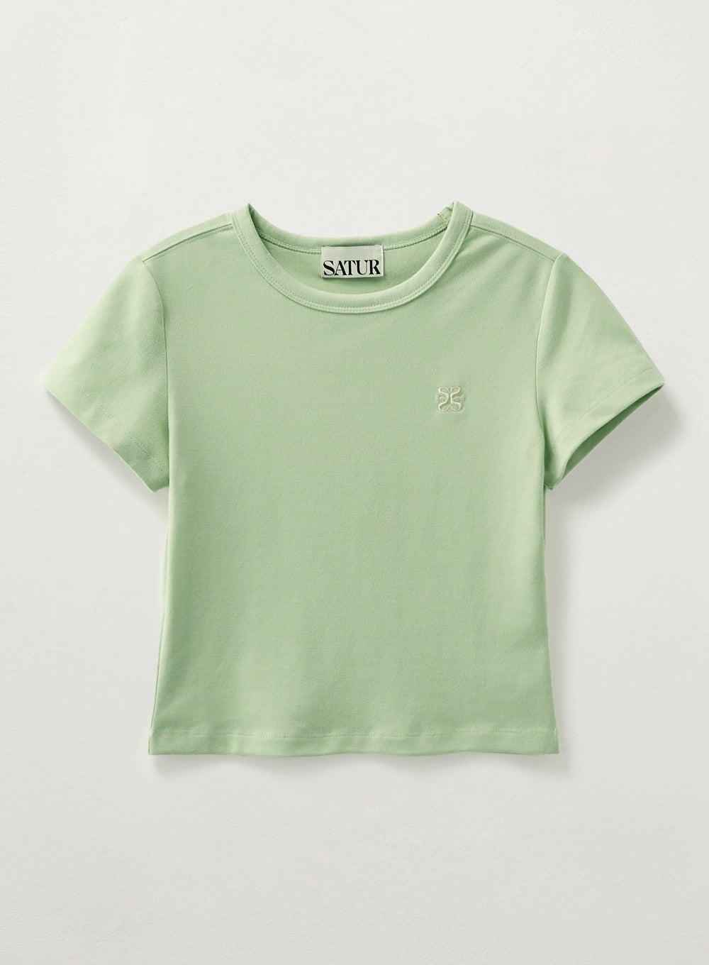 [satur] (W) Essential Basic Logo T-Shirt - Mint