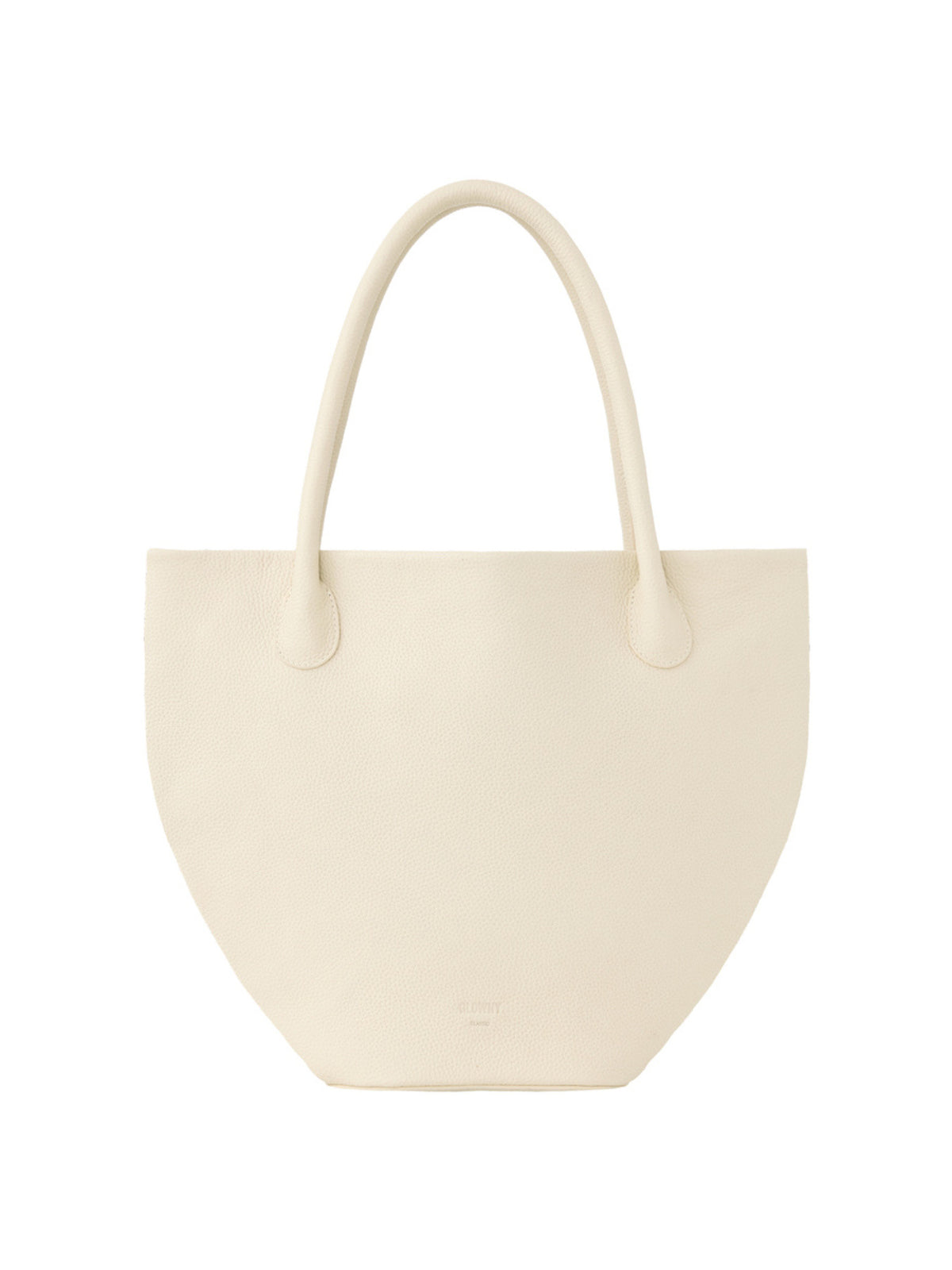 GLOWNY Half Moon Leather Tote Bag (Ivory)