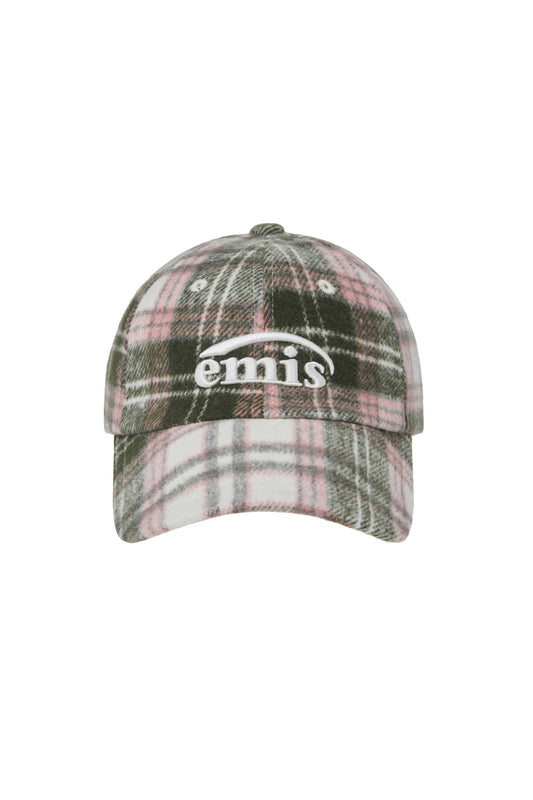 MULTI COLOR CHECK BALL CAP-PINK