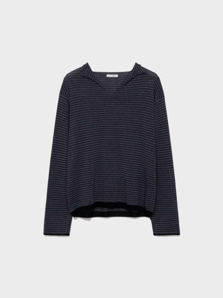 Low Classic Paper Striped Sweater Black
