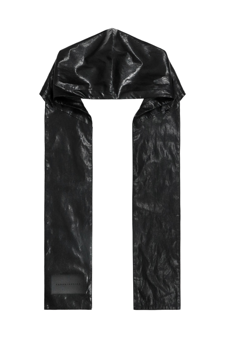 Treemingbird Hooded Leather Scarf Black