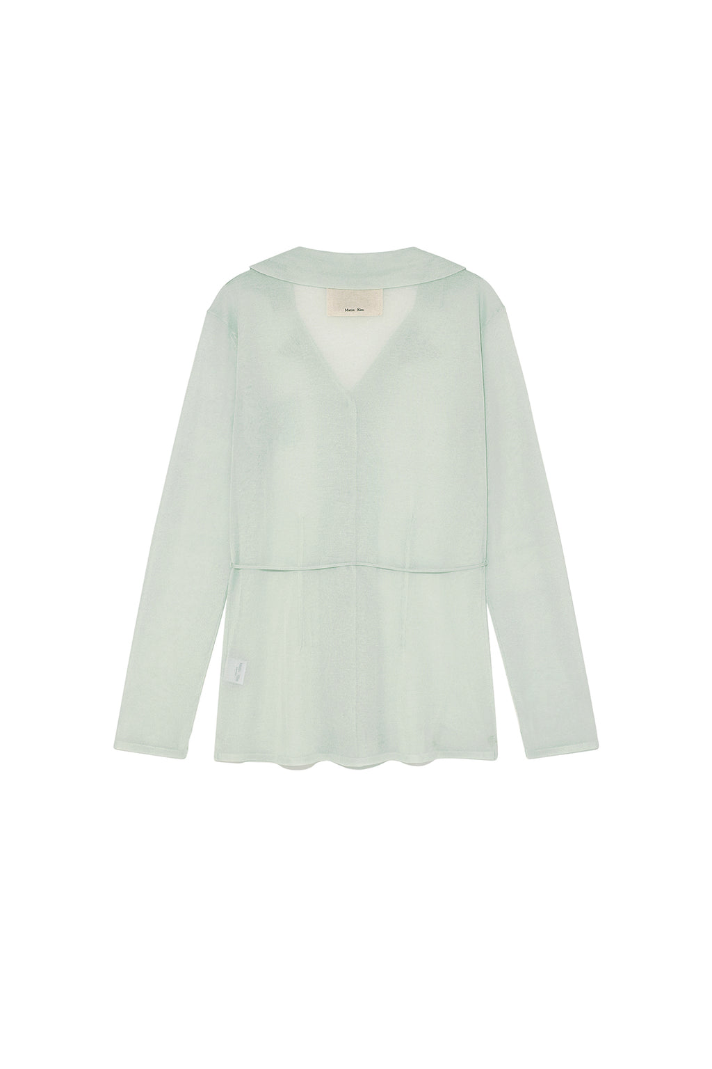 Matinkim String Point Plain Long Cardigan IN Mint