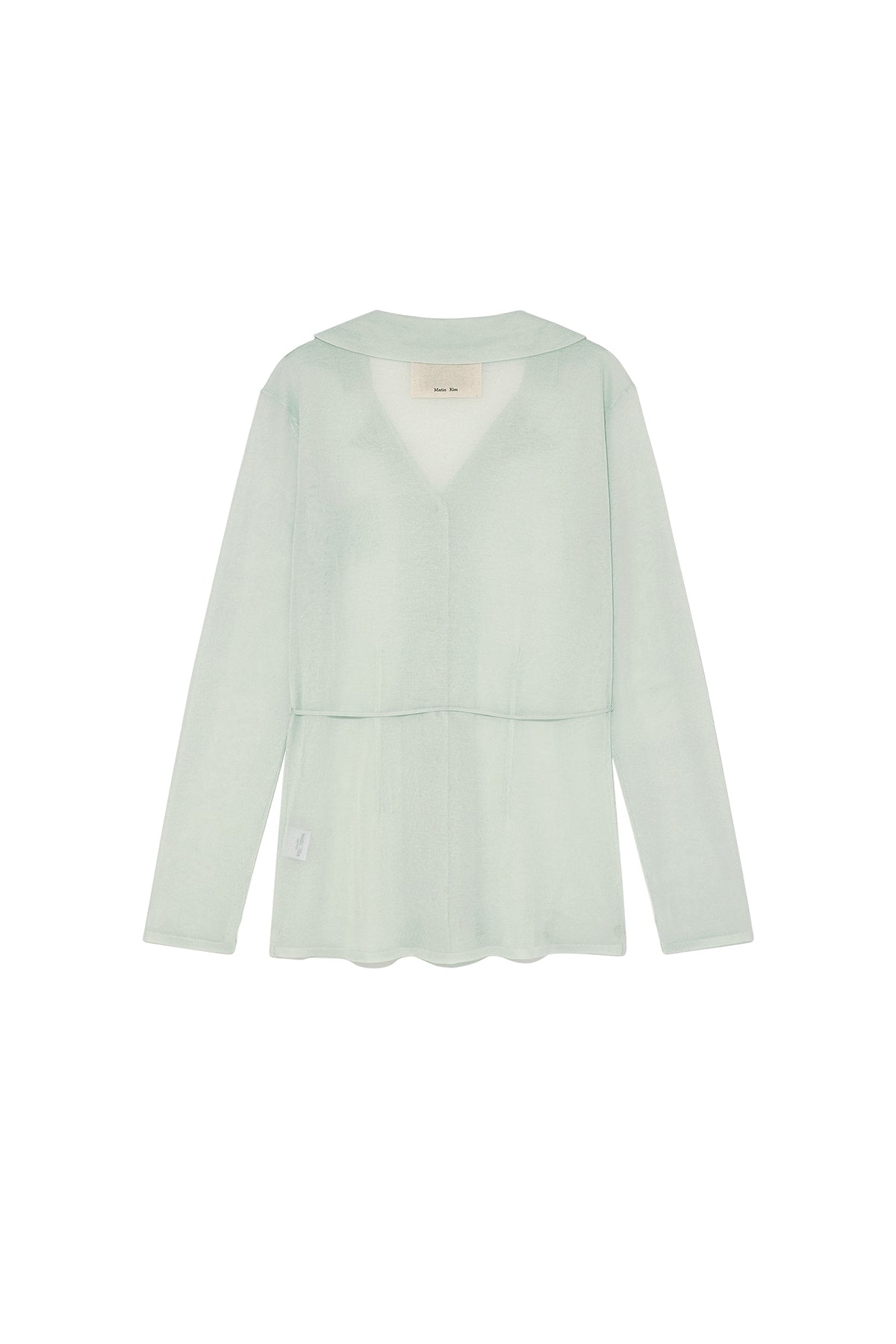 Matinkim String Point Plain Long Cardigan IN Mint
