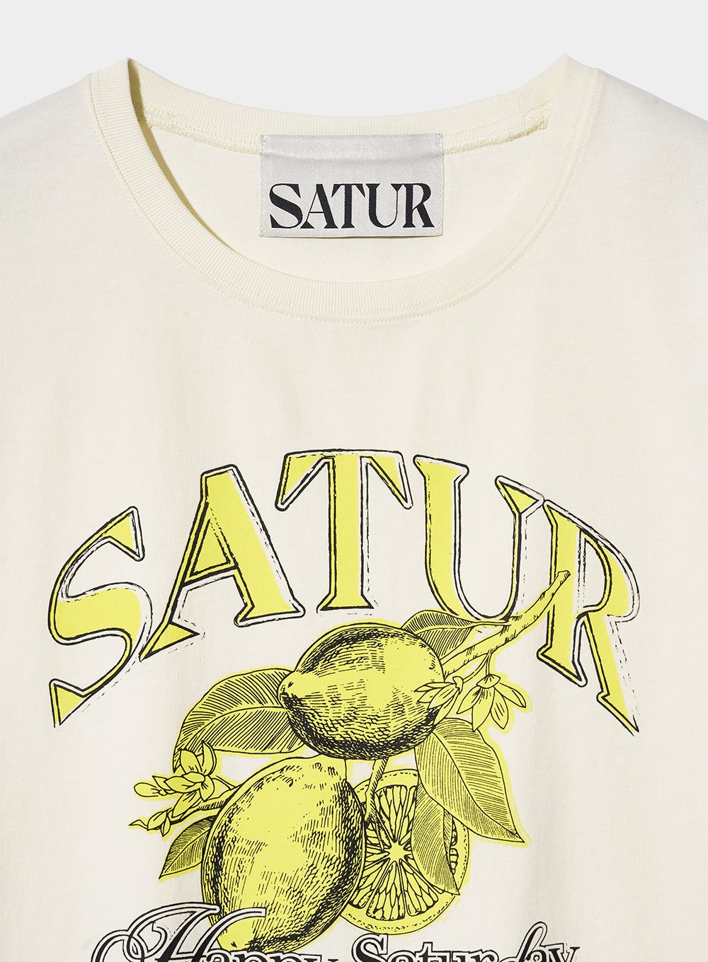 [satur] (W) Citron Summer Graphic Sleeveless - Retro Ivory