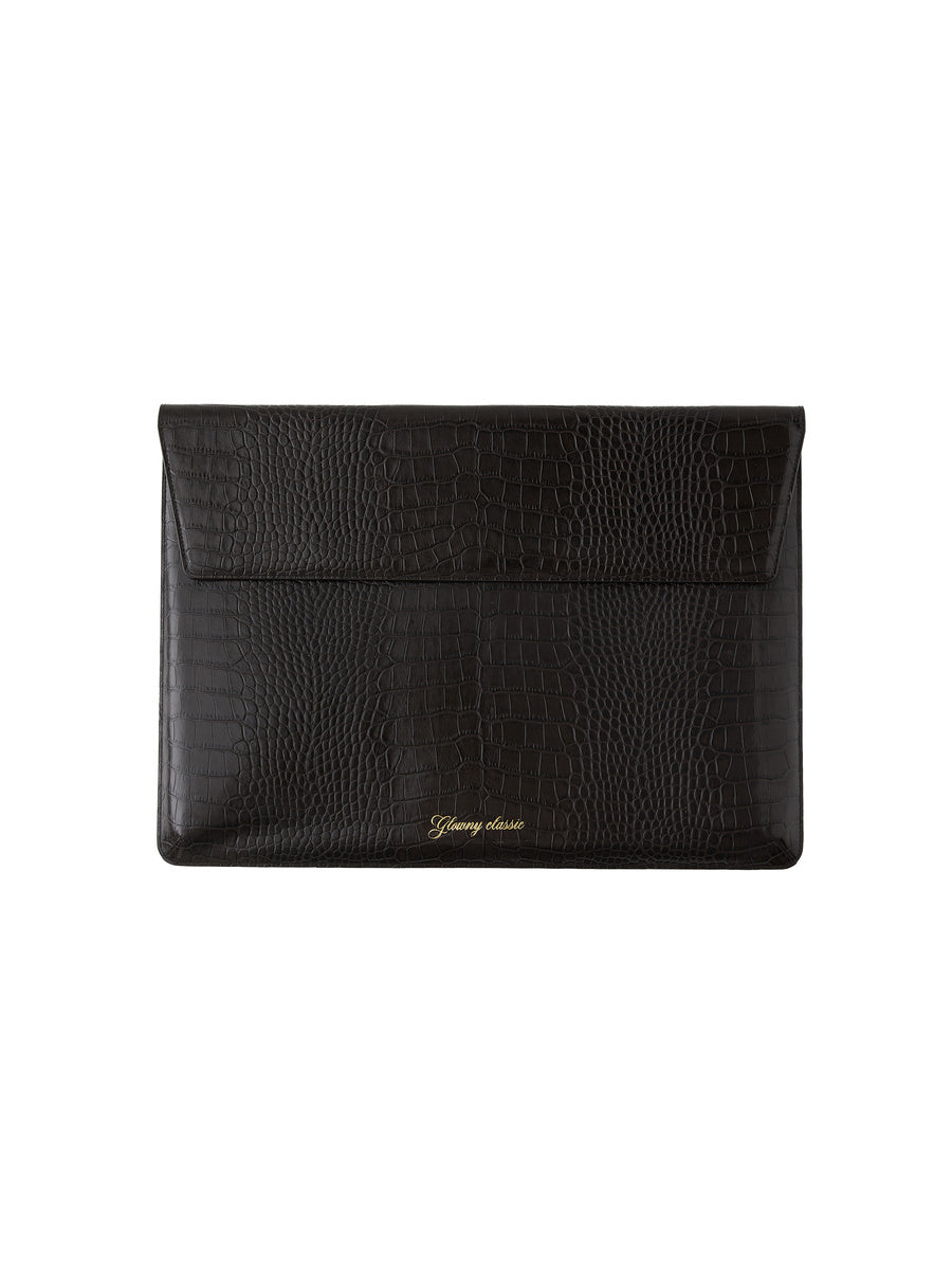 GLOWNY G Crack Leather Laptop Case 16 (Dark Brown)