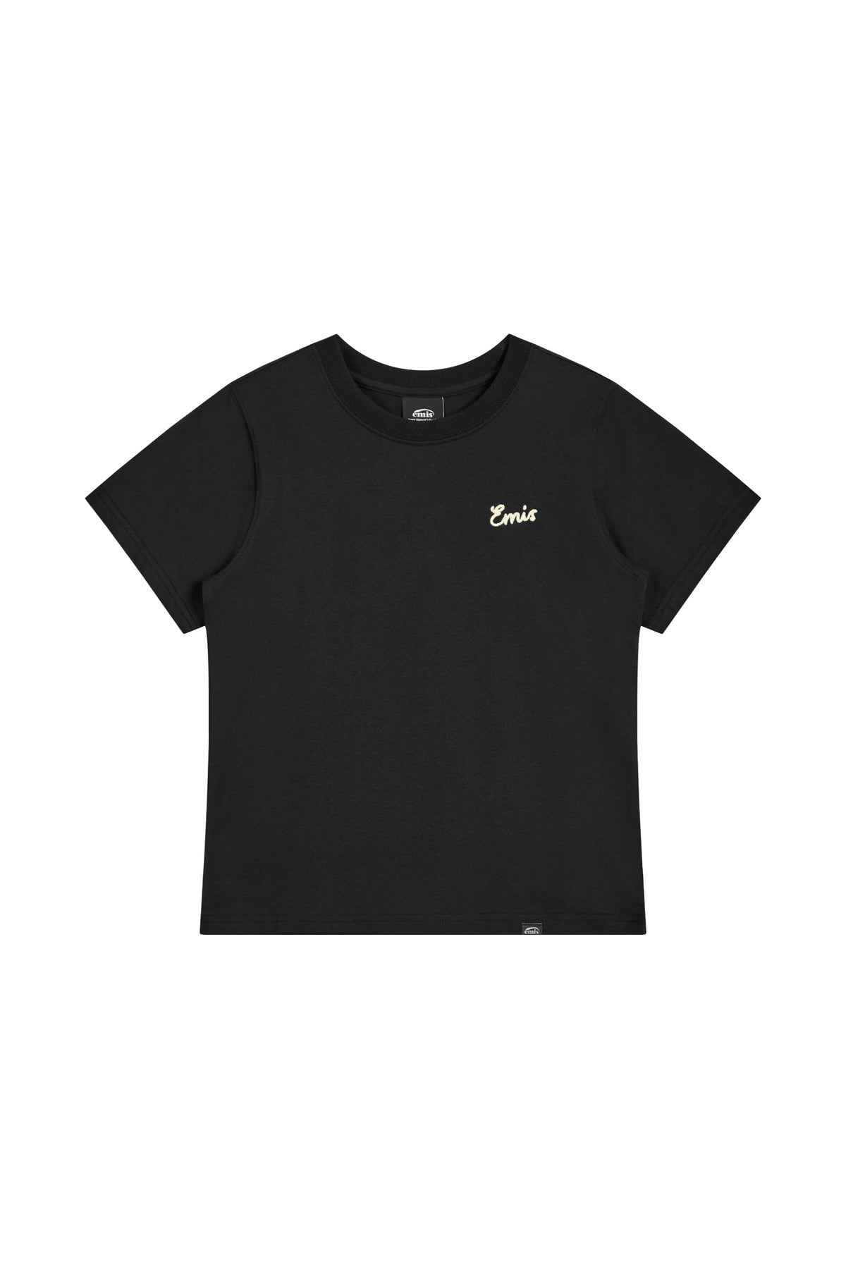 Emis Chain Stitch Line Logo T-Shirt-Black