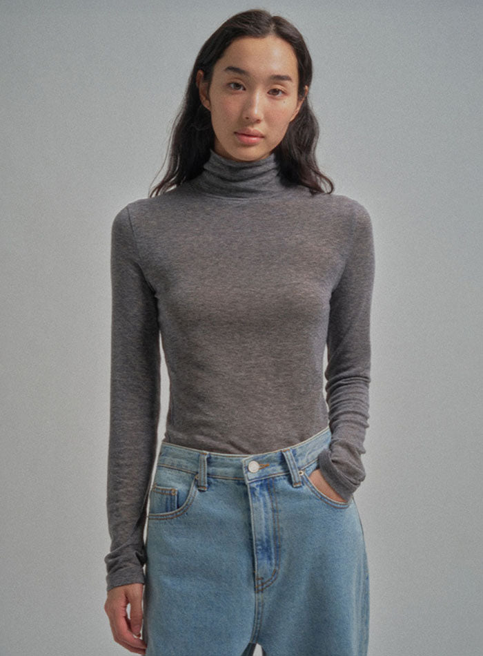 Mango Maniplease Sheerly Turtle Tee Grey