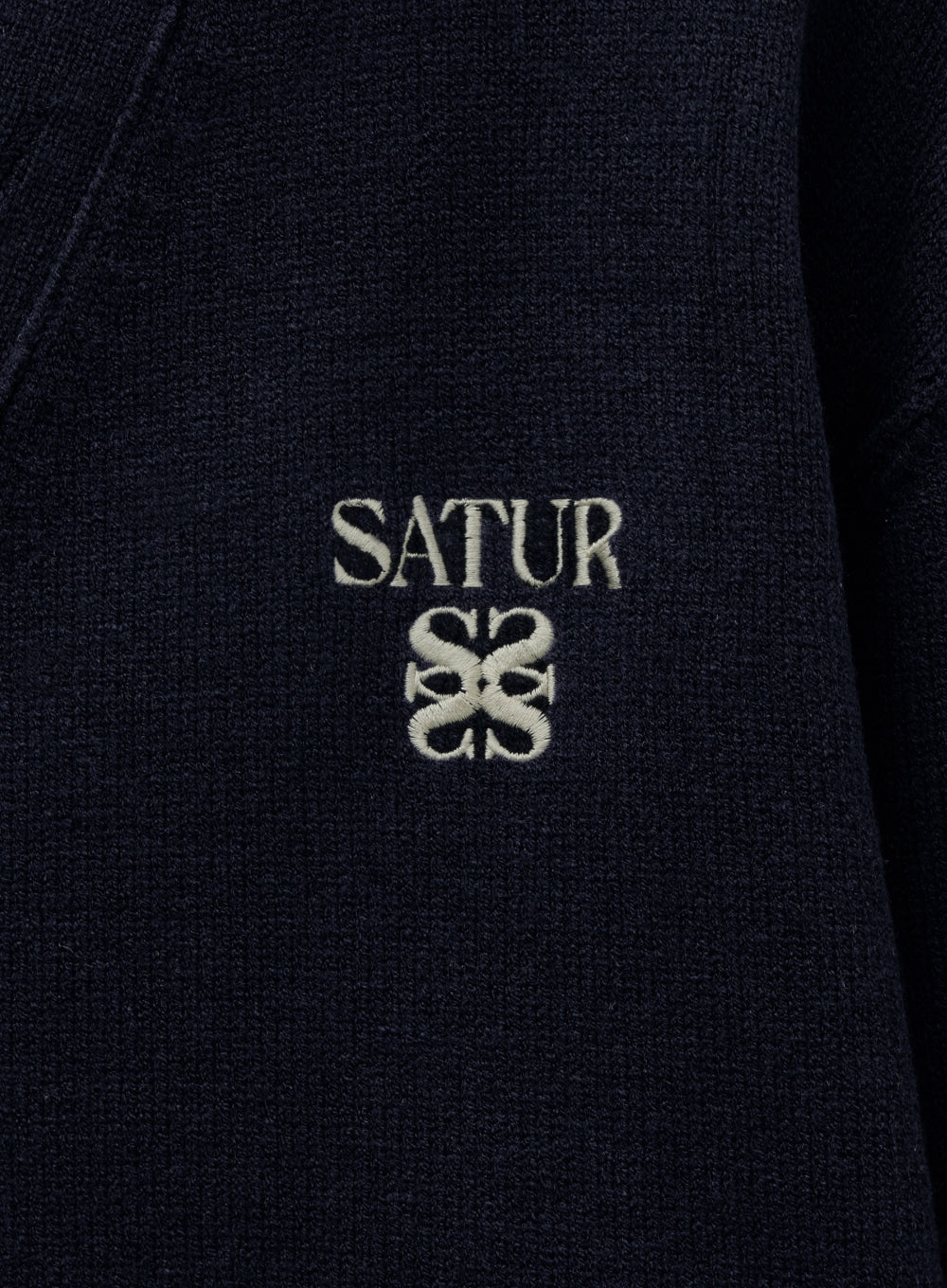 [satur] Outline Basic V-Neck Cardigan - Navy