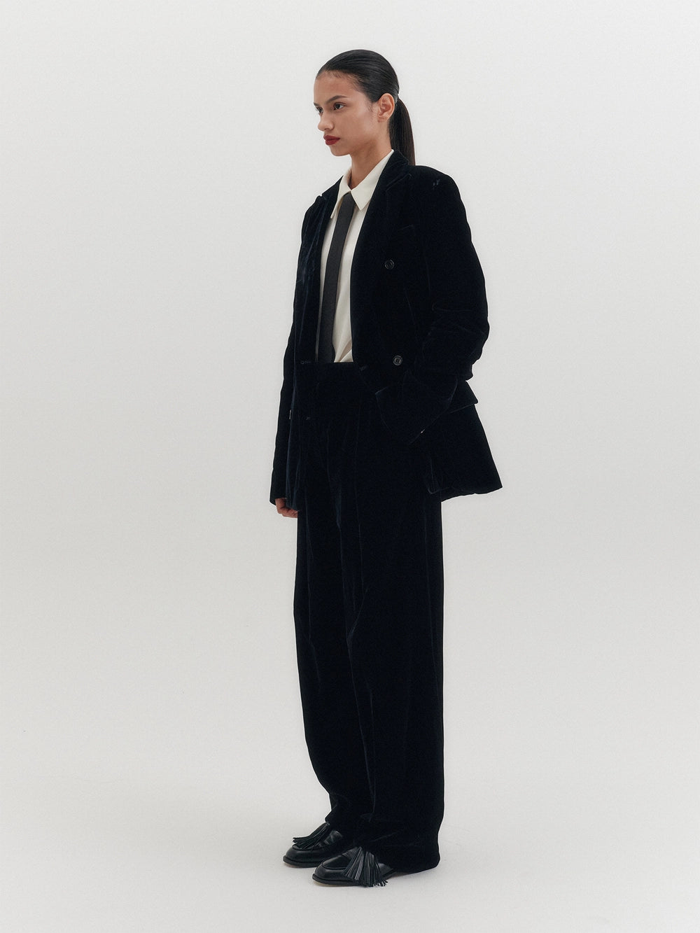 EENK Tailored Velvet Double Jacket - Black