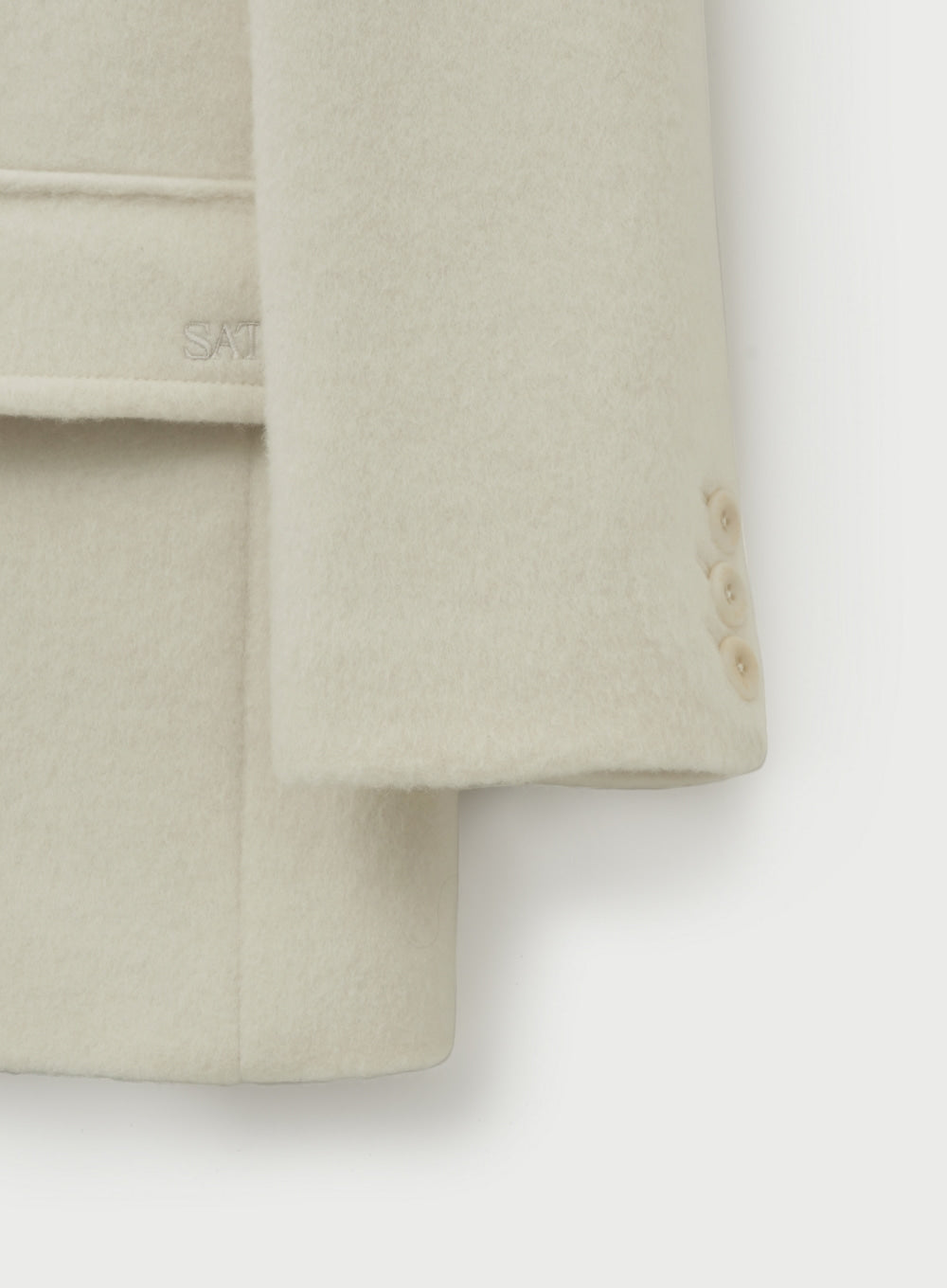 [satur] (W) Alpaca Wool Blend Single Blazer - Cream