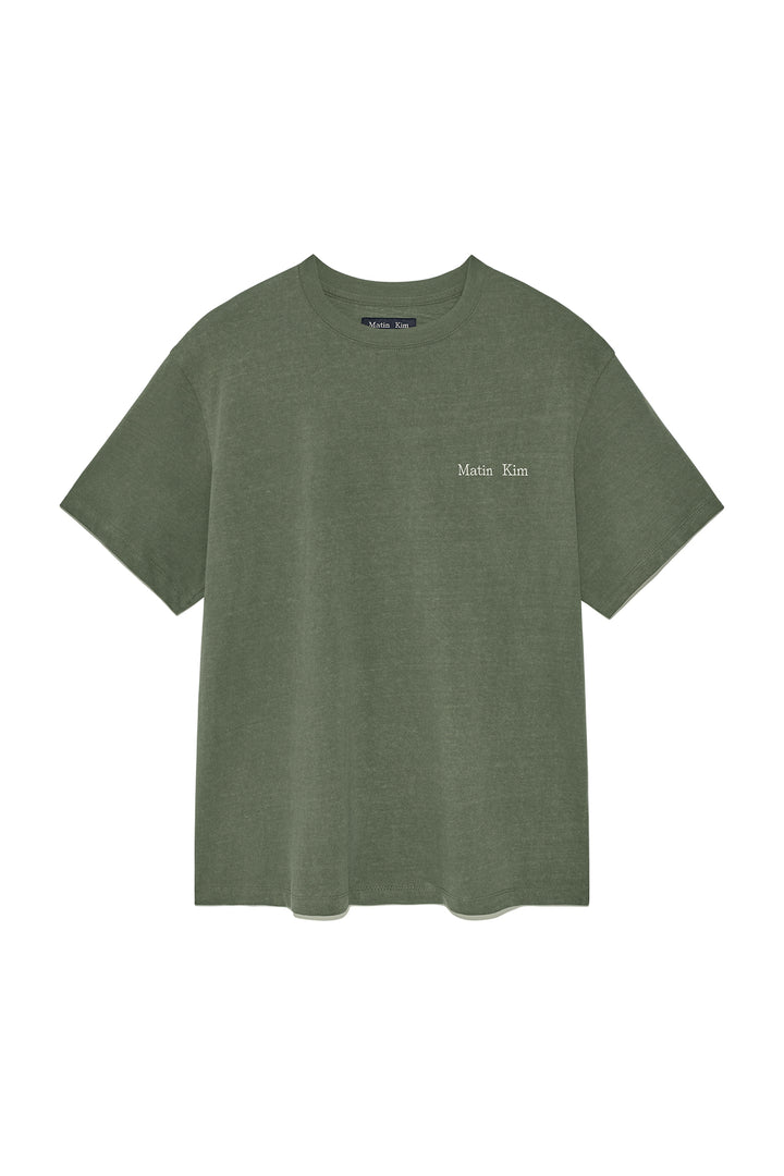 Matinkim Vintage Washed Logo Top For Men IN Khaki