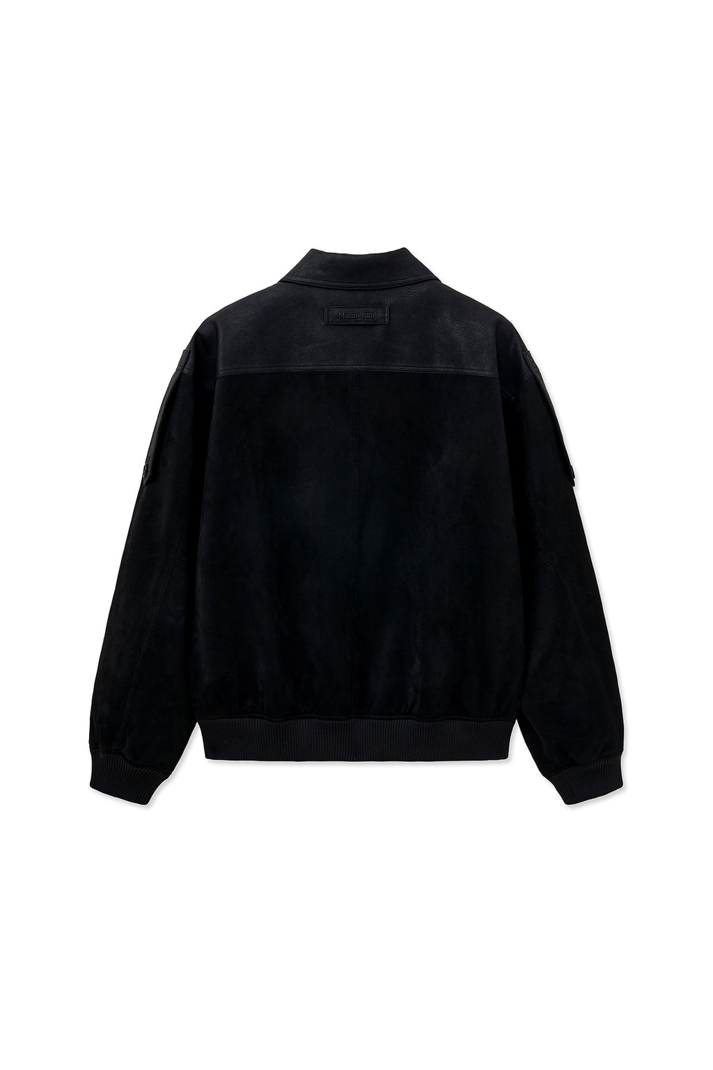 [matinkim] SUEDE MIX LEATHER ZIP UP JUMPER FOR MEN IN BLACK