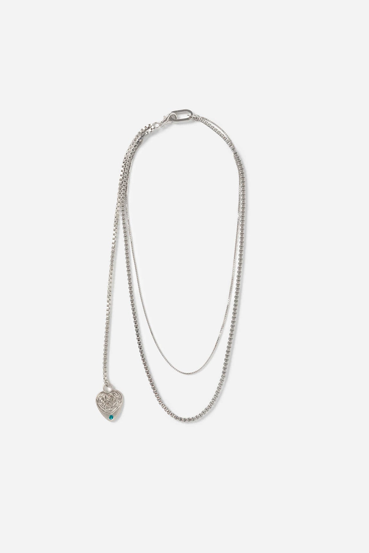 Instantfunk Layered Drop Chain Necklace - Silver