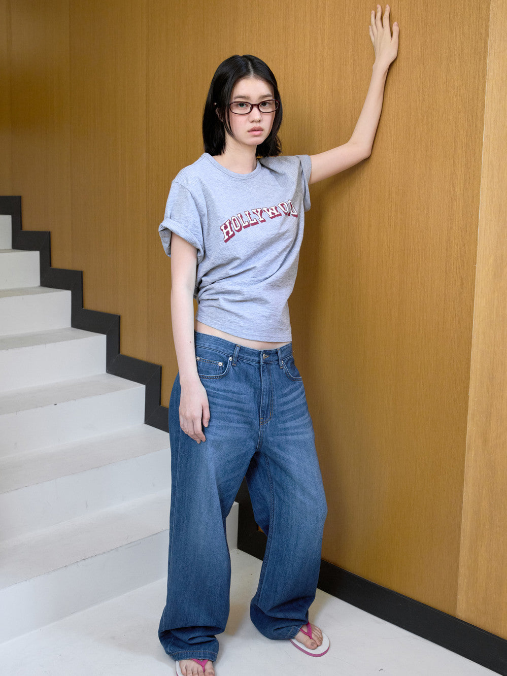 Low Classic Hollywood Basic Tee Melange Grey