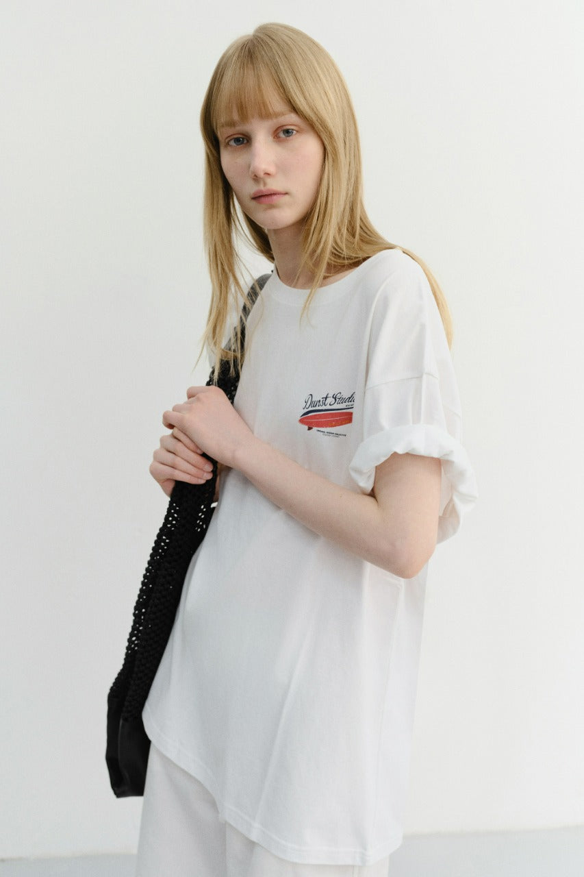 Dunst Unisex Summer Holiday Surf Board T-Shirt Off White