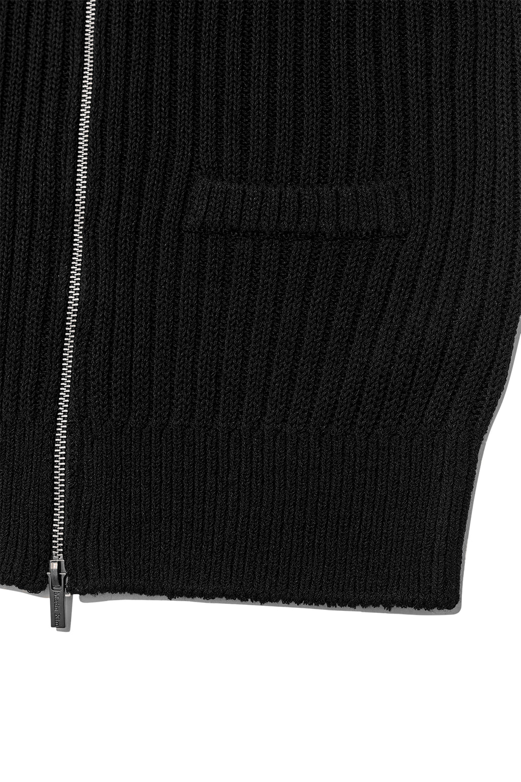 [matinkim] BACK LOGO HIGH NECK KNIT VEST IN BLACK